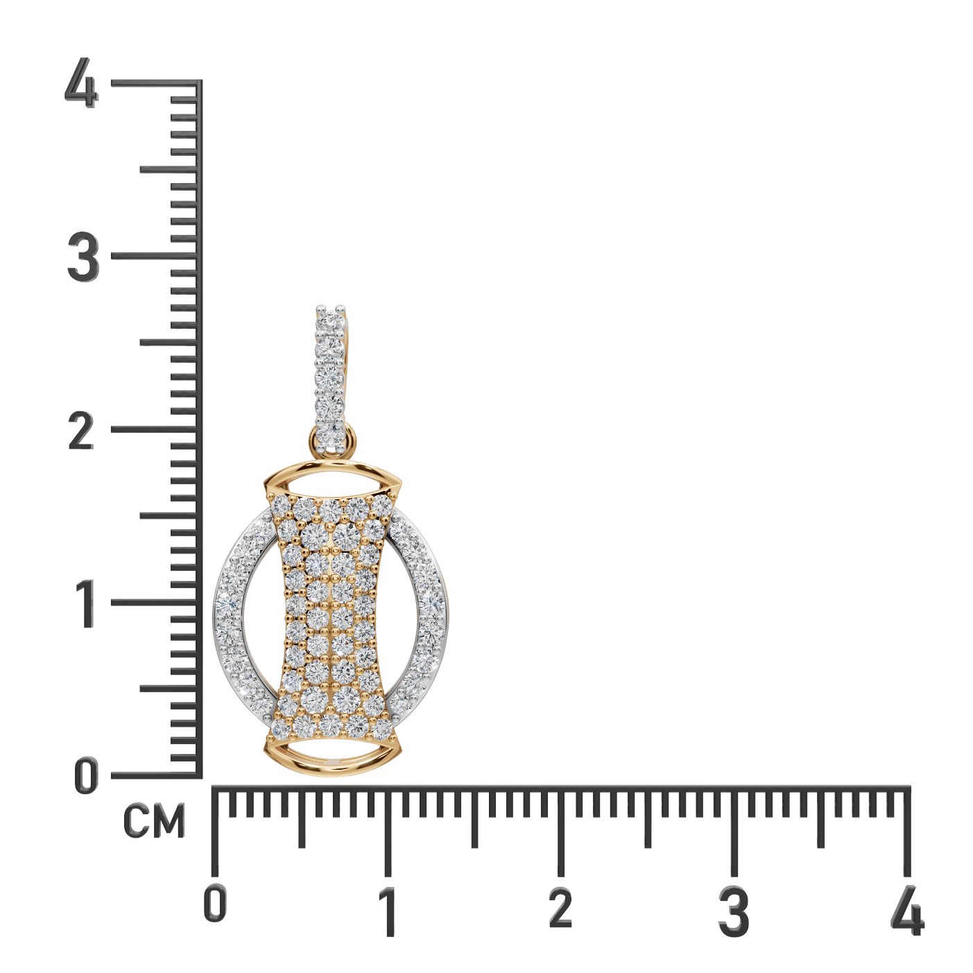 Radiant Signature Round Lab-Grown Diamond Cluster Pendant in yellow gold