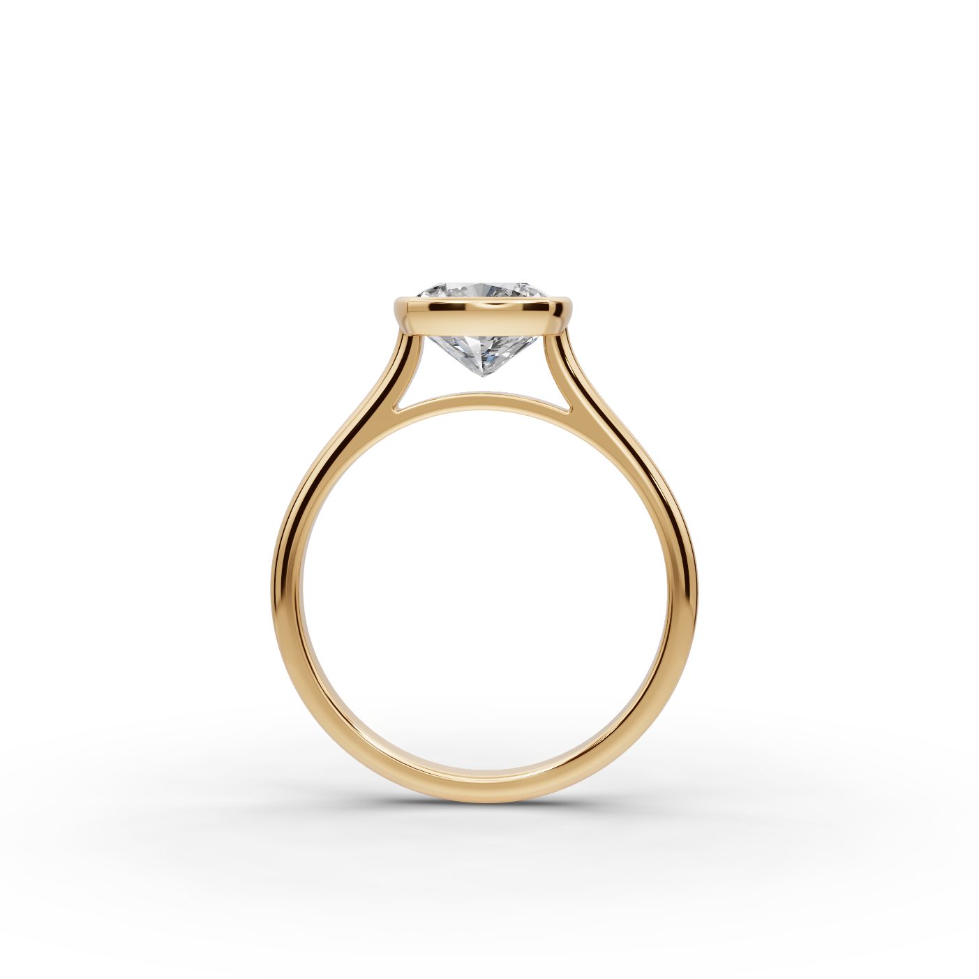 Golden Sparkle Cushion Lab-Grown Diamond Solitaire Ring in yellow gold