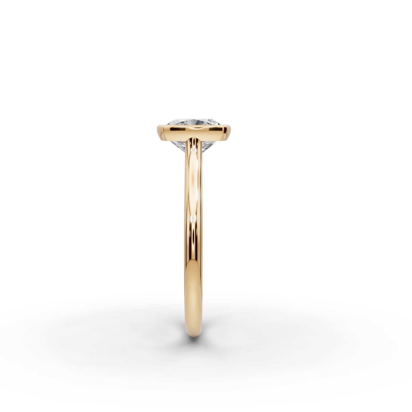 Golden Sparkle Cushion Lab-Grown Diamond Solitaire Ring in yellow gold