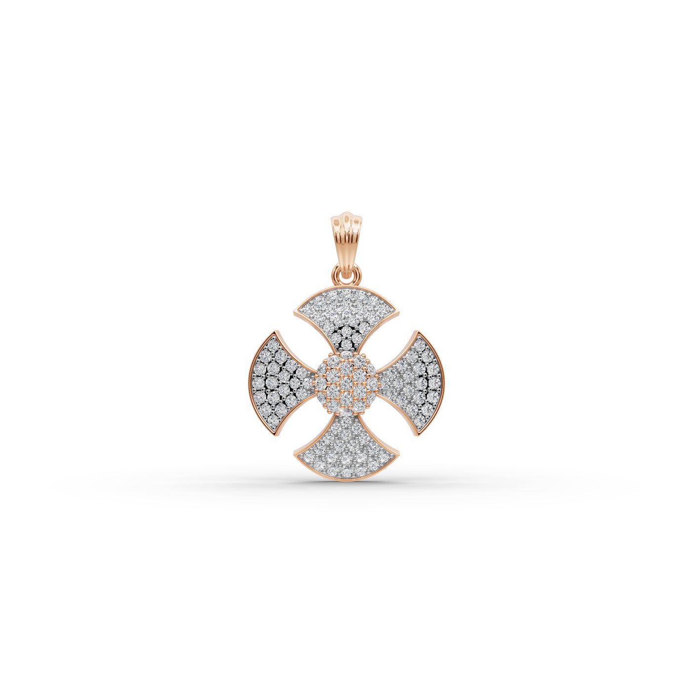 Endless Muse Cross Lab-Grown Diamond Pendant in rose gold