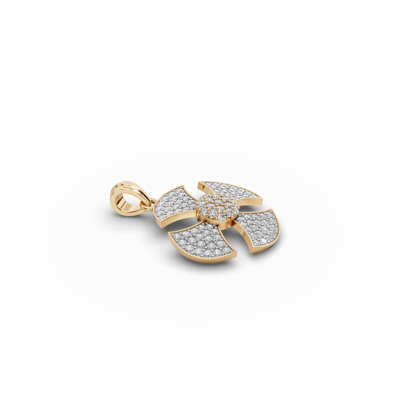 Endless Muse Cross Lab-Grown Diamond Pendant in yellow gold