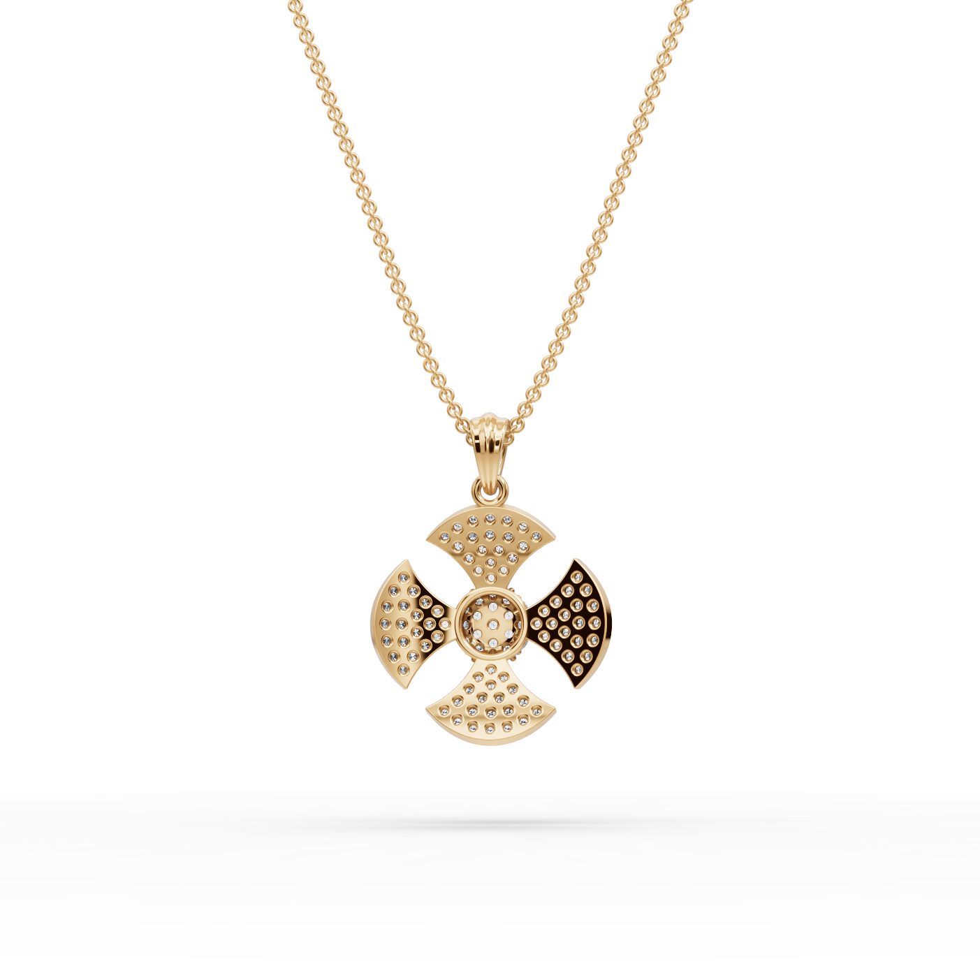 Endless Muse Cross Lab-Grown Diamond Pendant in yellow gold