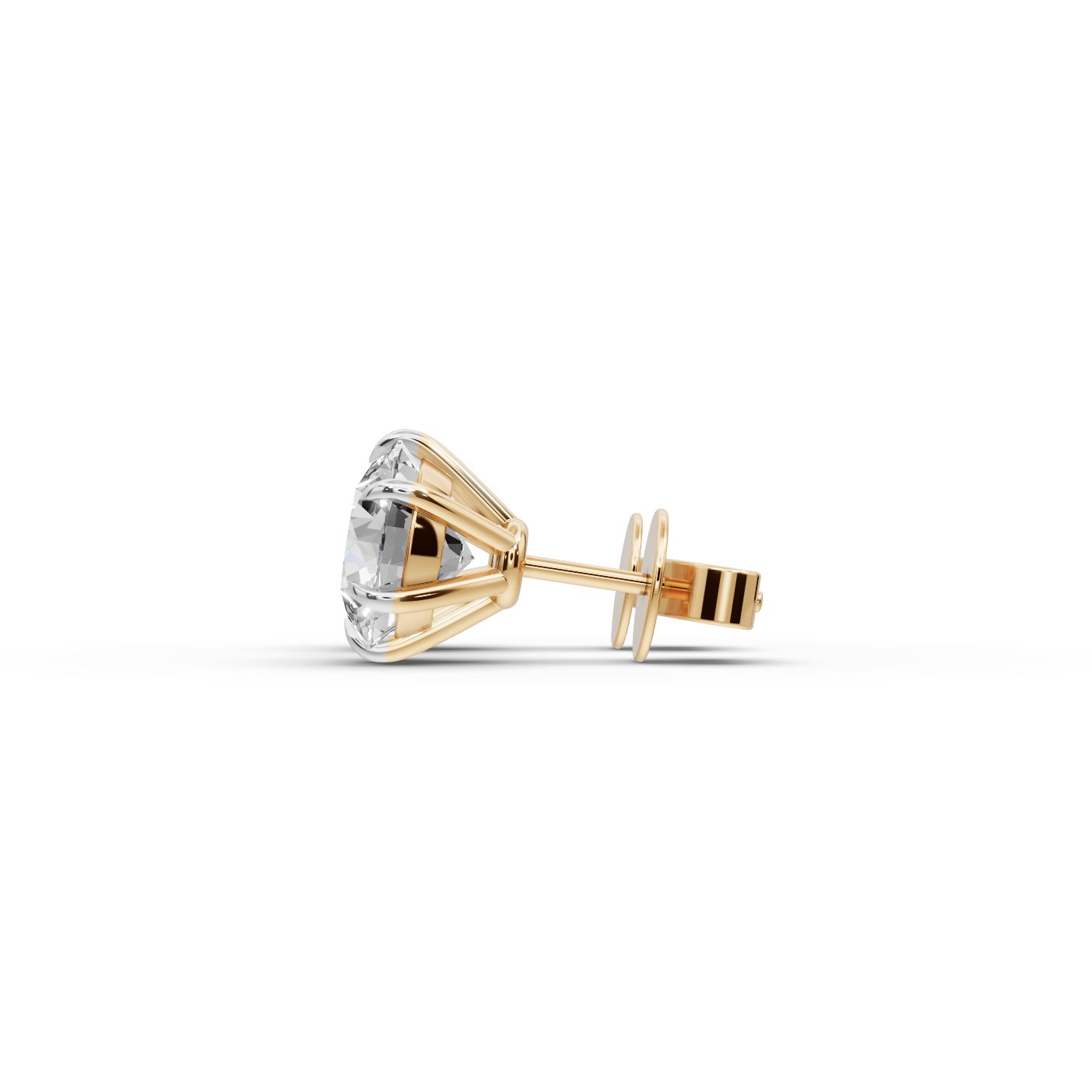 Brilliant Muse Round Lab-Grown Diamond Studs Earring in yellow gold
