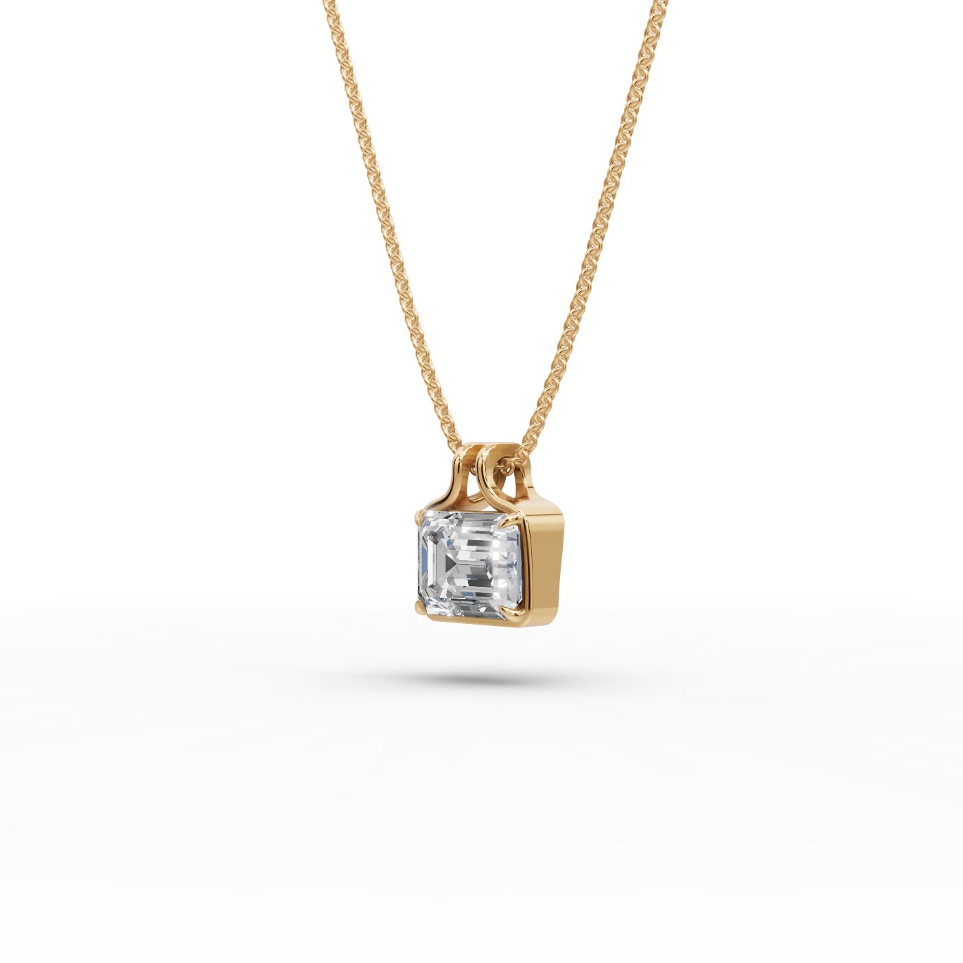 Eternal Sparkle Emerald Lab-Grown Diamond Solitaire Pendant in yellow gold