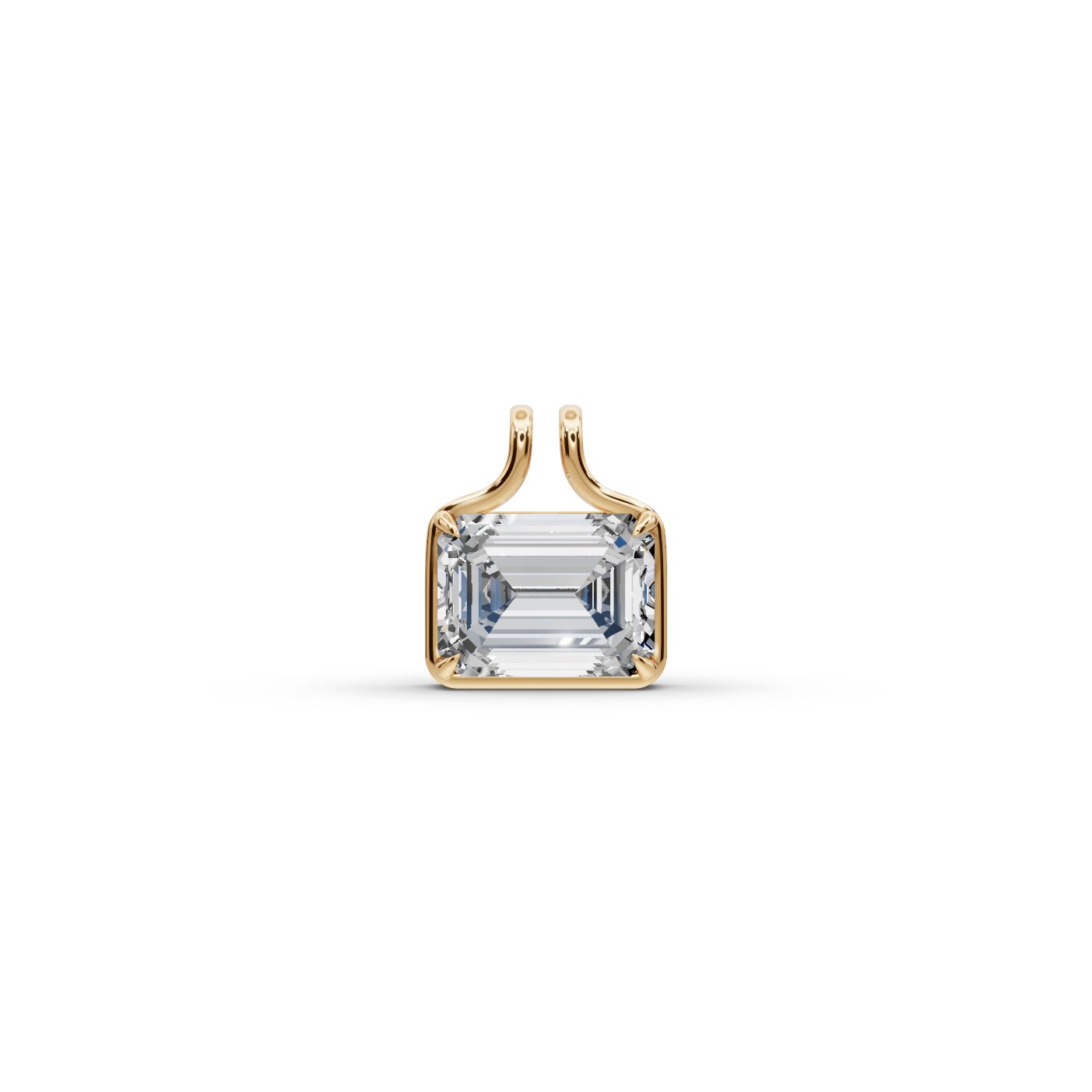 Eternal Sparkle Emerald Lab-Grown Diamond Solitaire Pendant in yellow gold, set with lab-grown diamonds