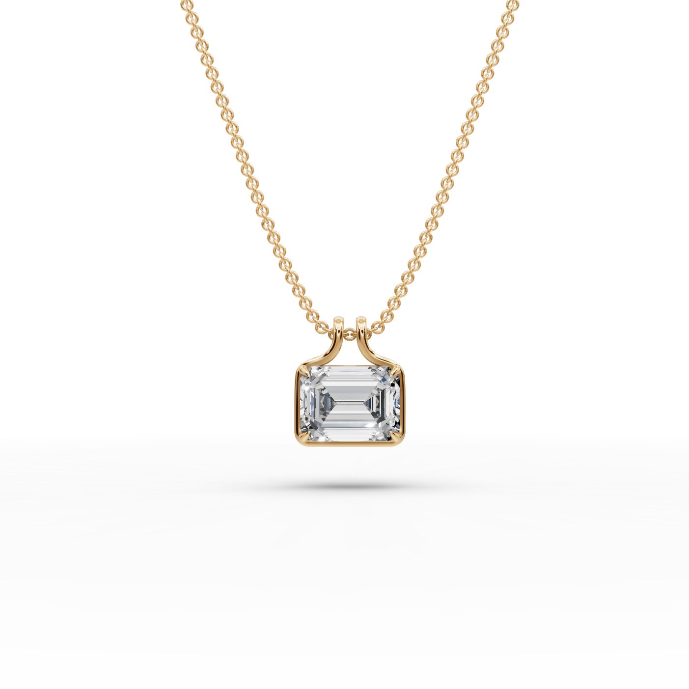 Eternal Sparkle Emerald Lab-Grown Diamond Solitaire Pendant in yellow gold