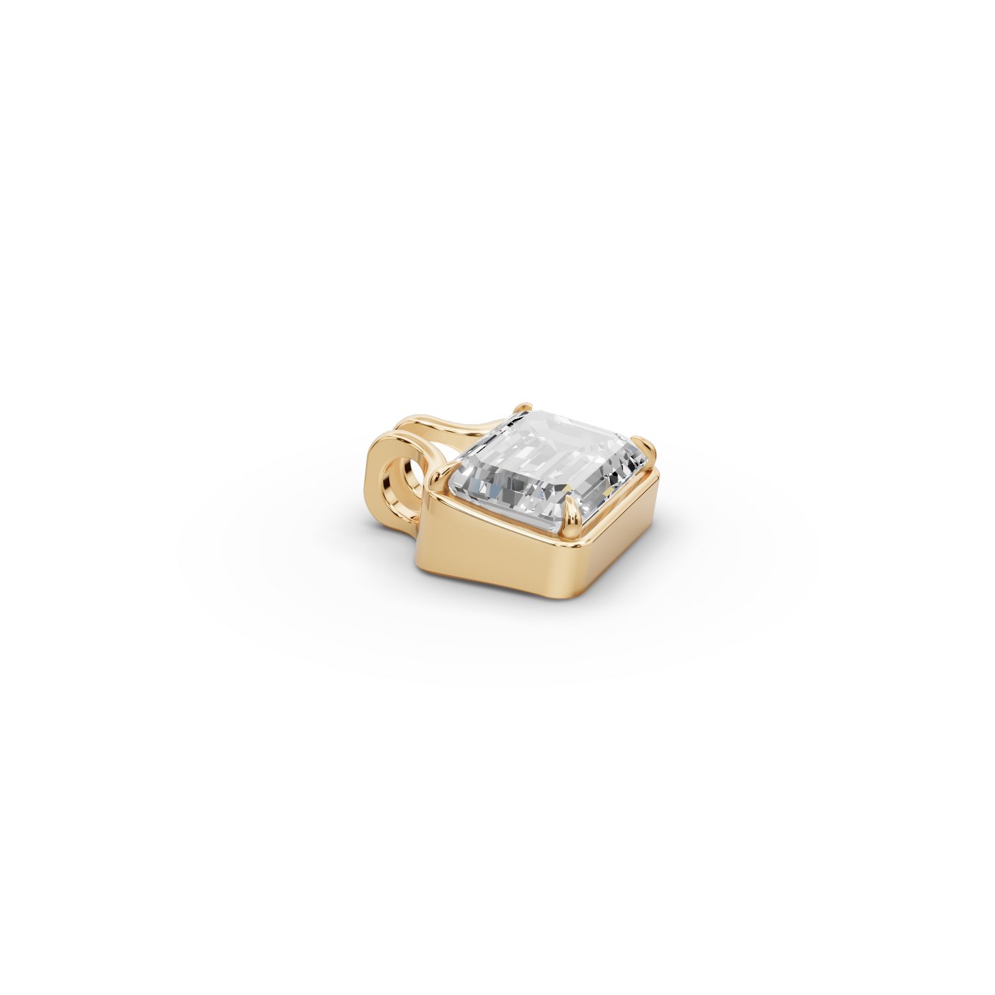Eternal Sparkle Emerald Lab-Grown Diamond Solitaire Pendant in yellow gold