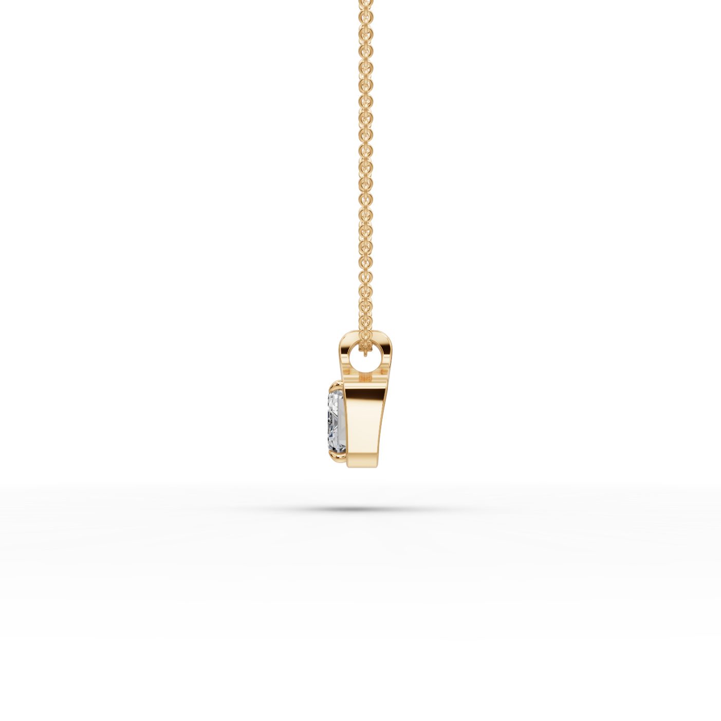 Eternal Sparkle Emerald Lab-Grown Diamond Solitaire Pendant in yellow gold