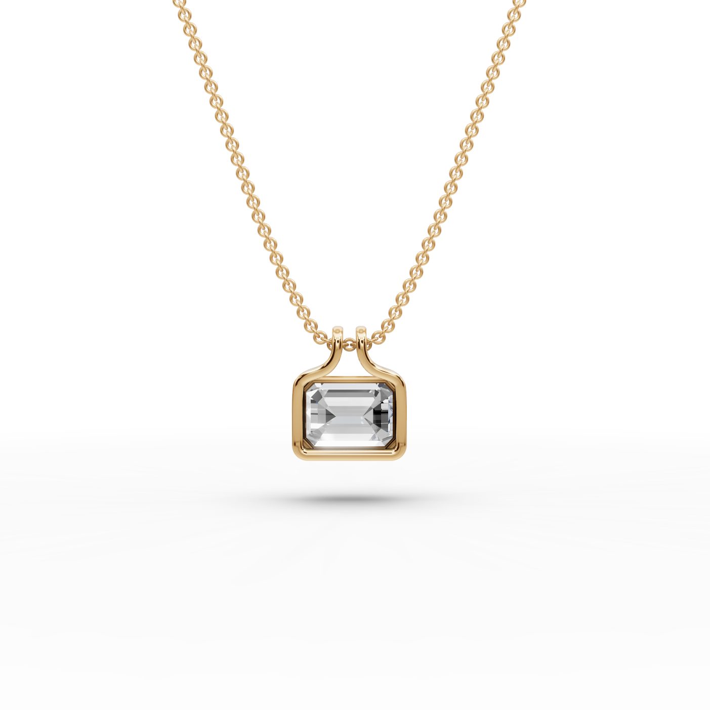 Eternal Sparkle Emerald Lab-Grown Diamond Solitaire Pendant in yellow gold