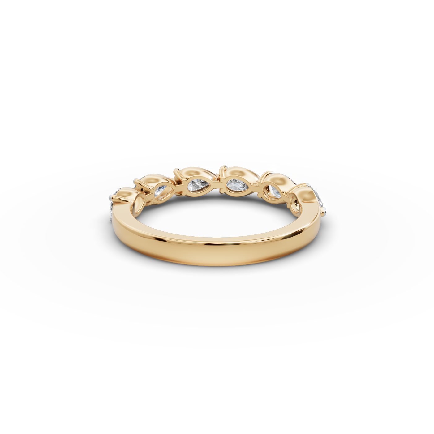 Pristine Trail Pear Lab-Grown Diamond Bands Ring in yellow gold