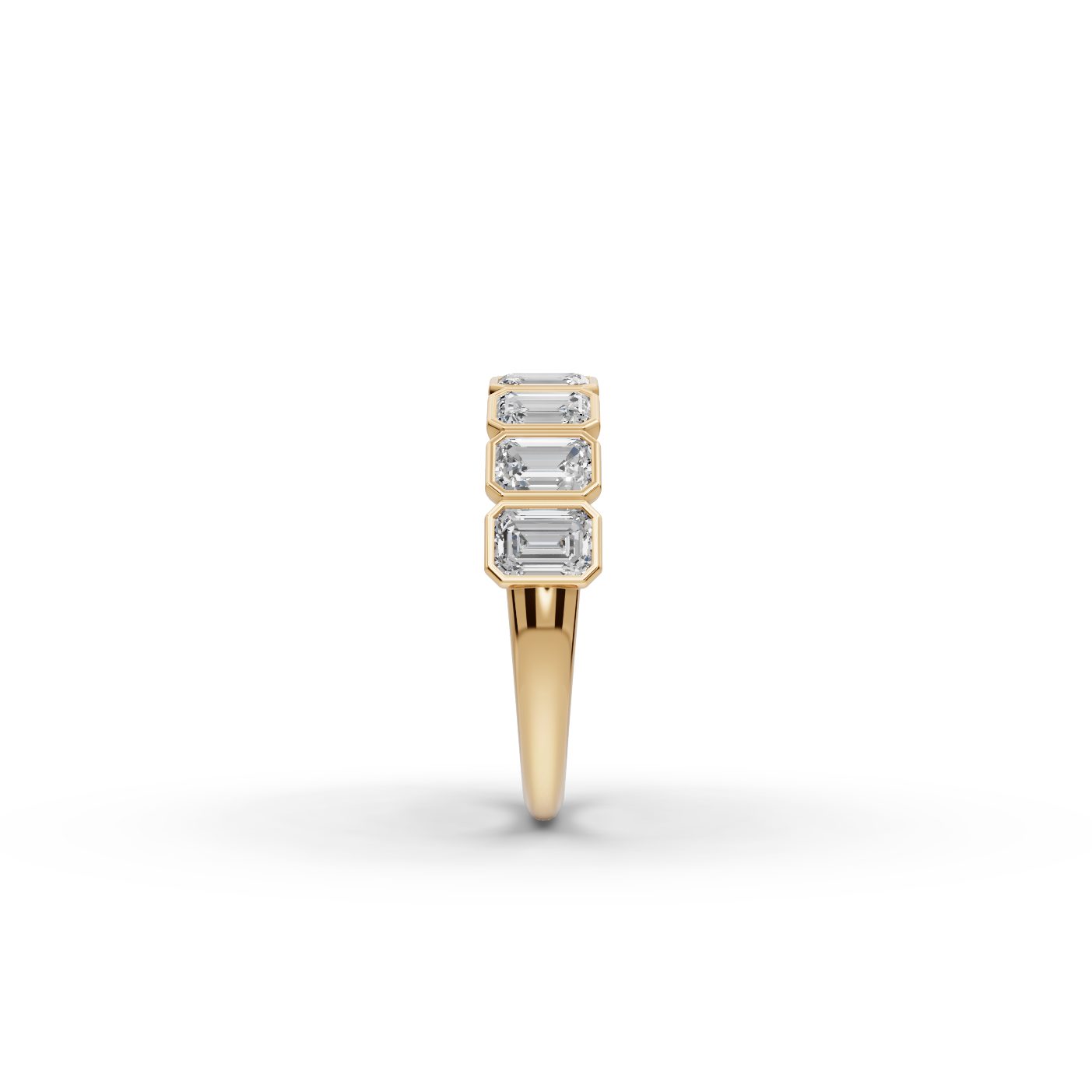 Serene Bloom Emerald Lab-Grown Diamond Bands Ring in yellow gold