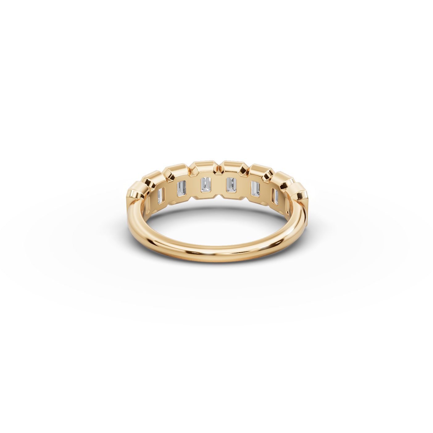 Serene Bloom Emerald Lab-Grown Diamond Bands Ring in yellow gold