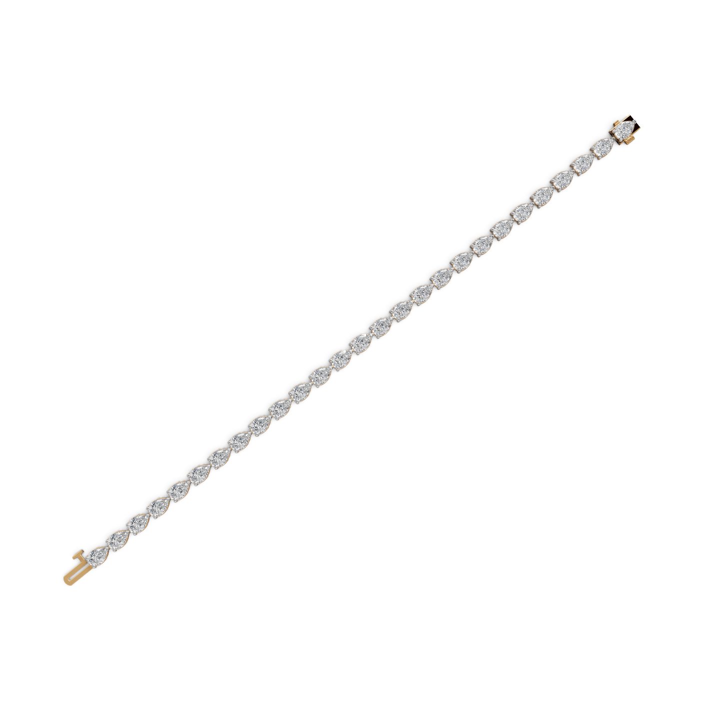 Iconic Line Pear Lab-Grown Diamond Tennis Bracelet in yellow gold