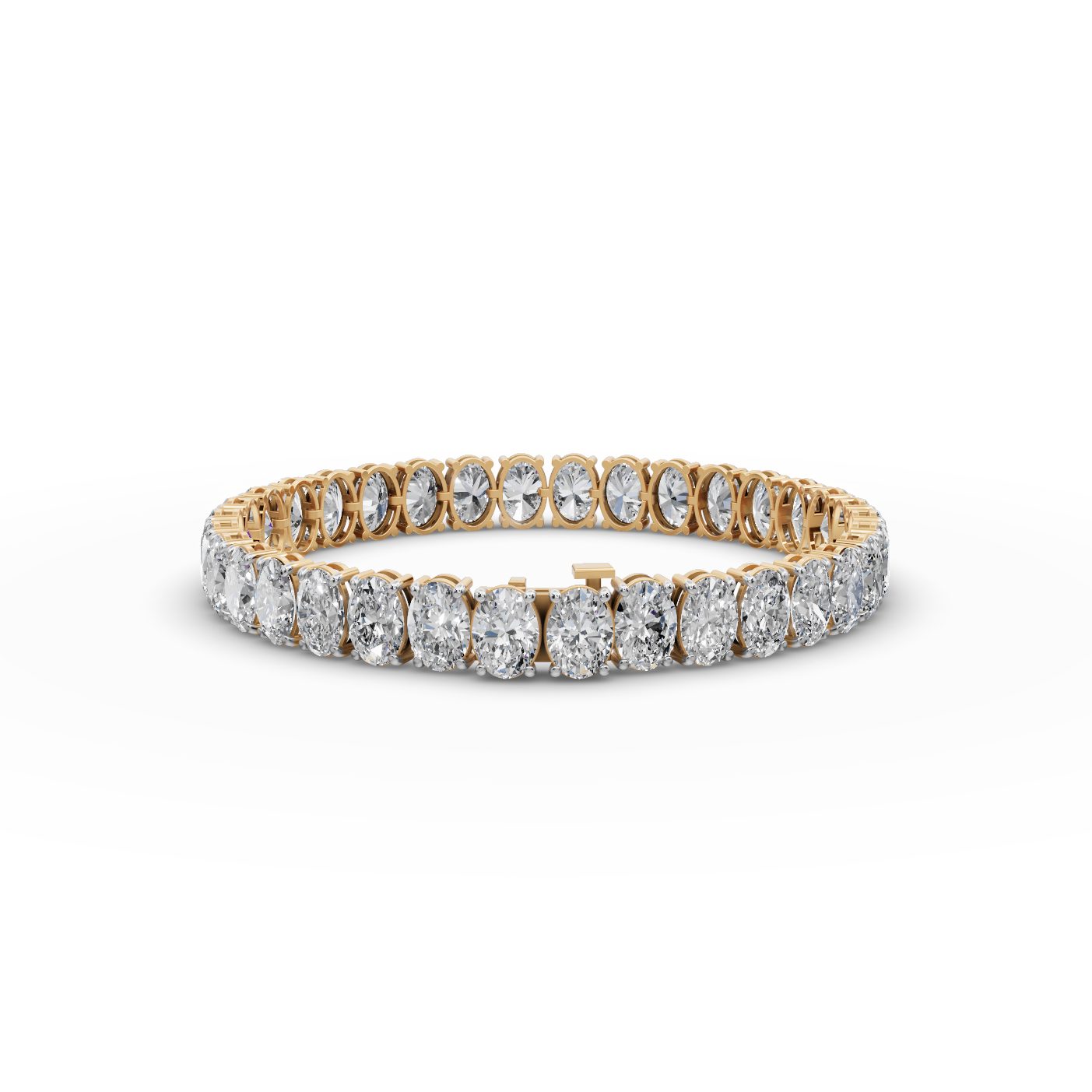 Delicate Whisper Oval Lab-Grown Diamond Tennis Bracelet in yellow gold