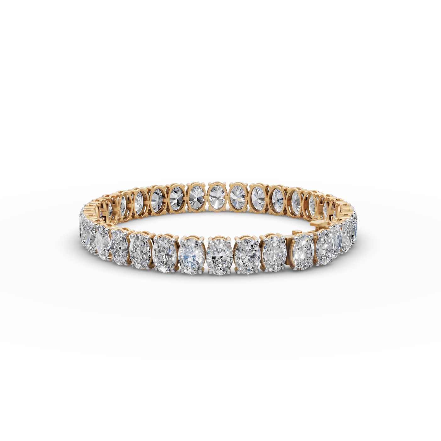 Delicate Whisper Oval Lab-Grown Diamond Tennis Bracelet in yellow gold