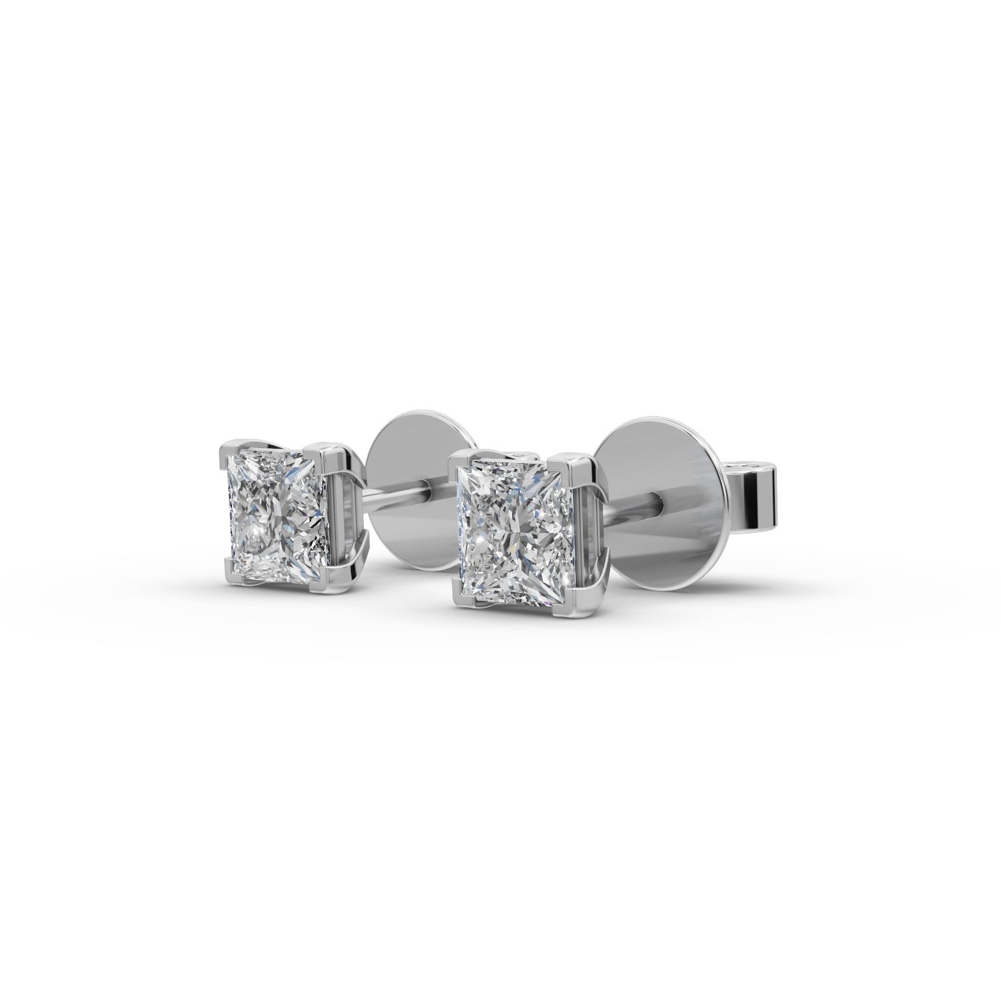 Eternal Ember Princess Lab-Grown Diamond Studs Earring in white gold