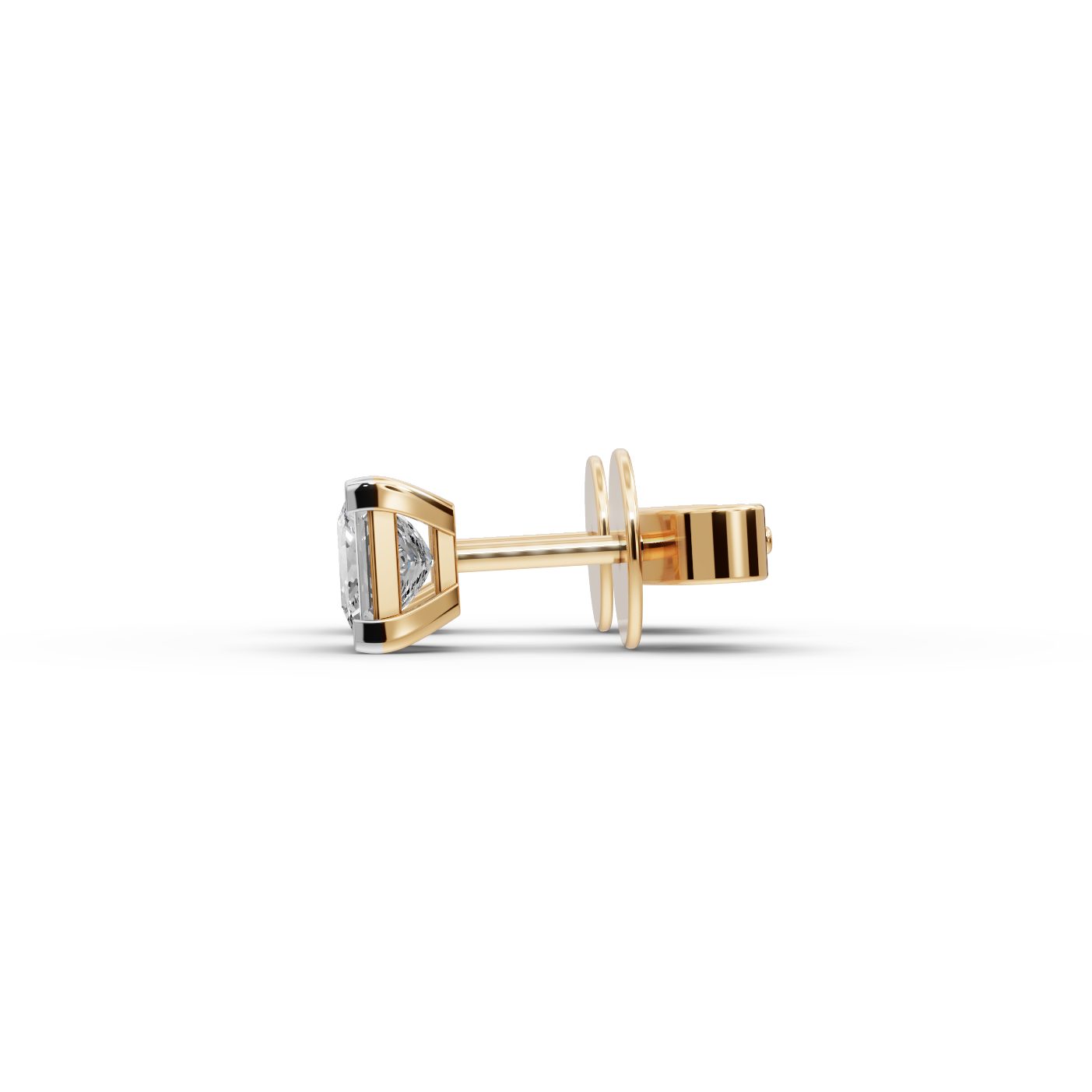 Eternal Ember Princess Lab-Grown Diamond Studs Earring in yellow gold