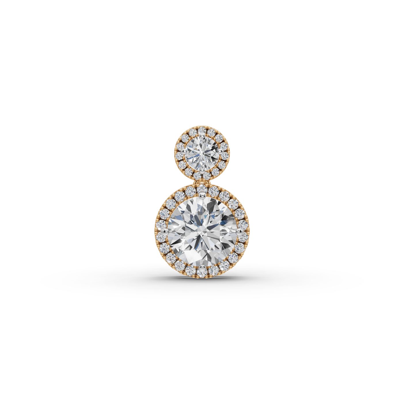 Opulent Ember Round Lab-Grown Diamond Halo Pendant in yellow gold, set with lab-grown diamonds
