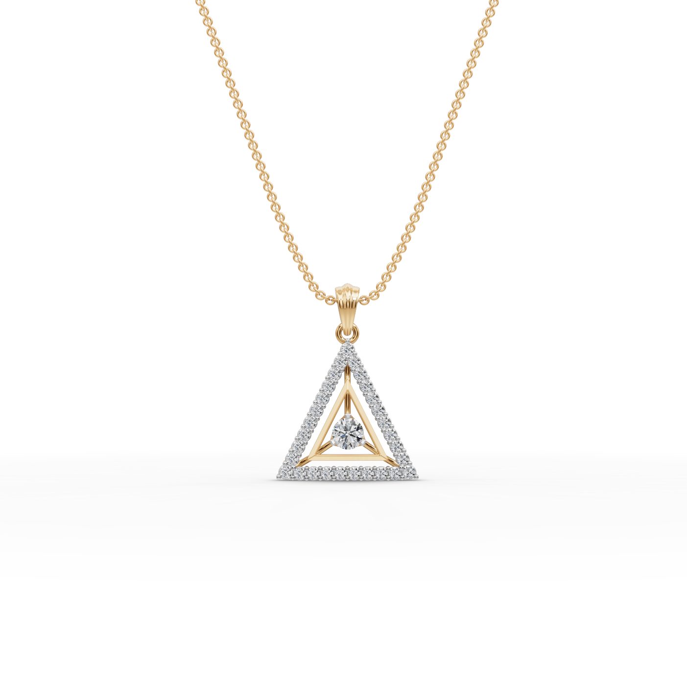 Midnight Bloom Round Lab-Grown Diamond Solitaire Pendant in yellow gold