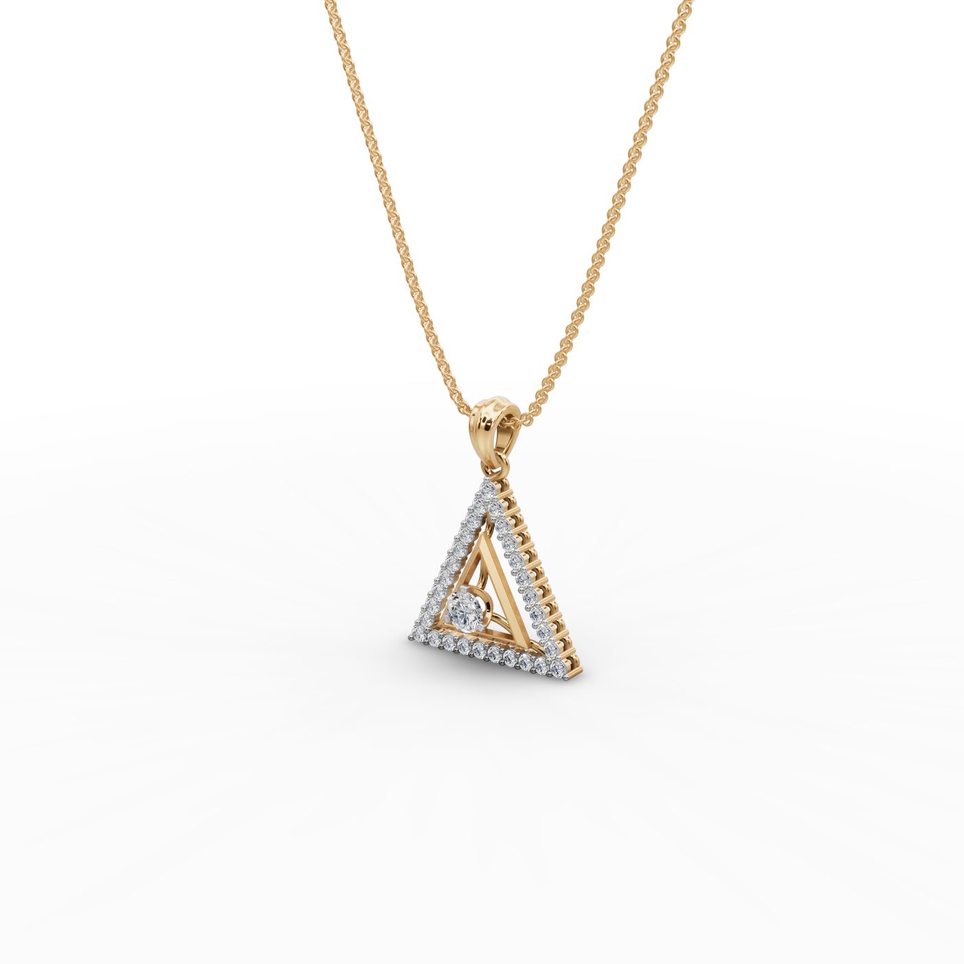 Midnight Bloom Round Lab-Grown Diamond Solitaire Pendant in yellow gold