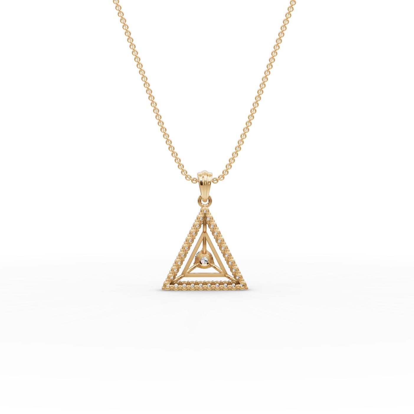 Midnight Bloom Round Lab-Grown Diamond Solitaire Pendant in yellow gold