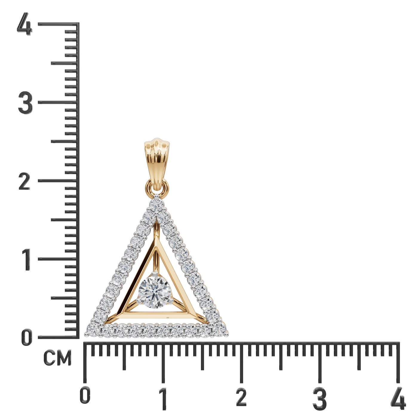 Midnight Bloom Round Lab-Grown Diamond Solitaire Pendant in yellow gold