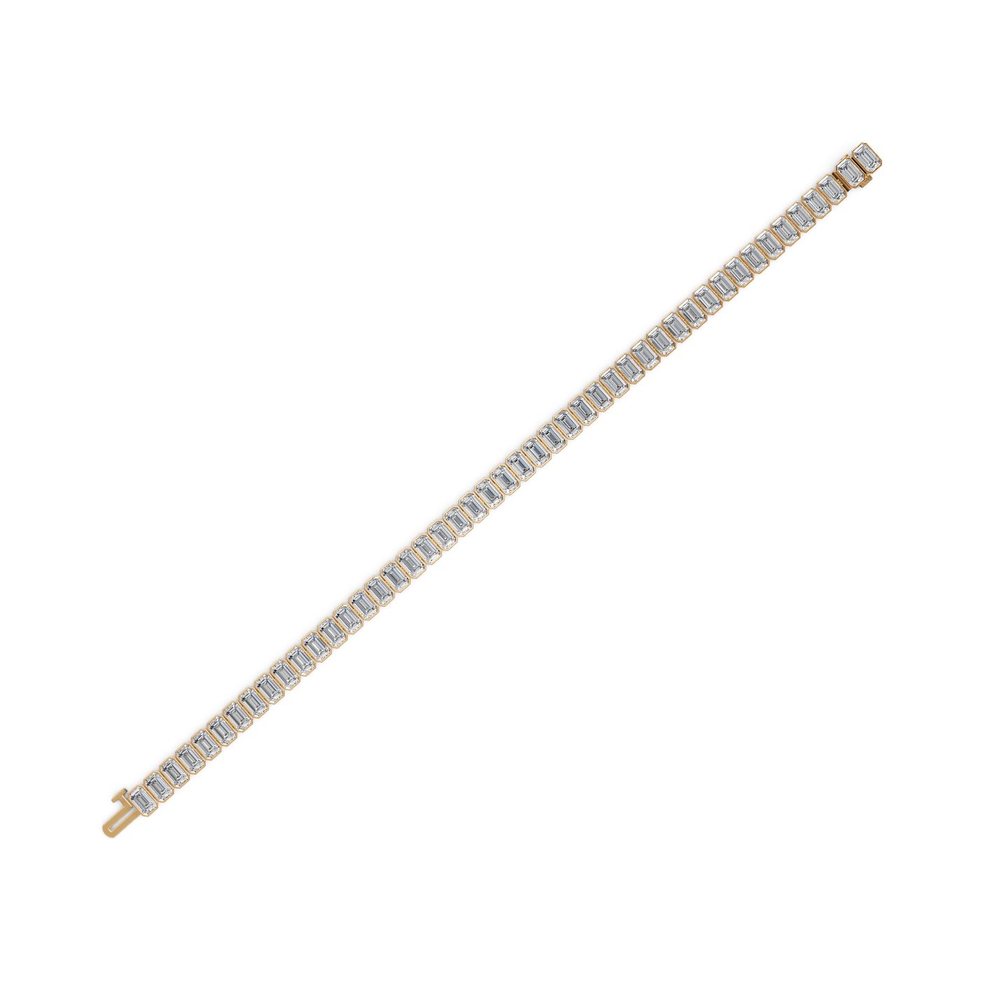 Royal Bloom Emerald Lab-Grown Diamond Tennis Bracelet in yellow gold