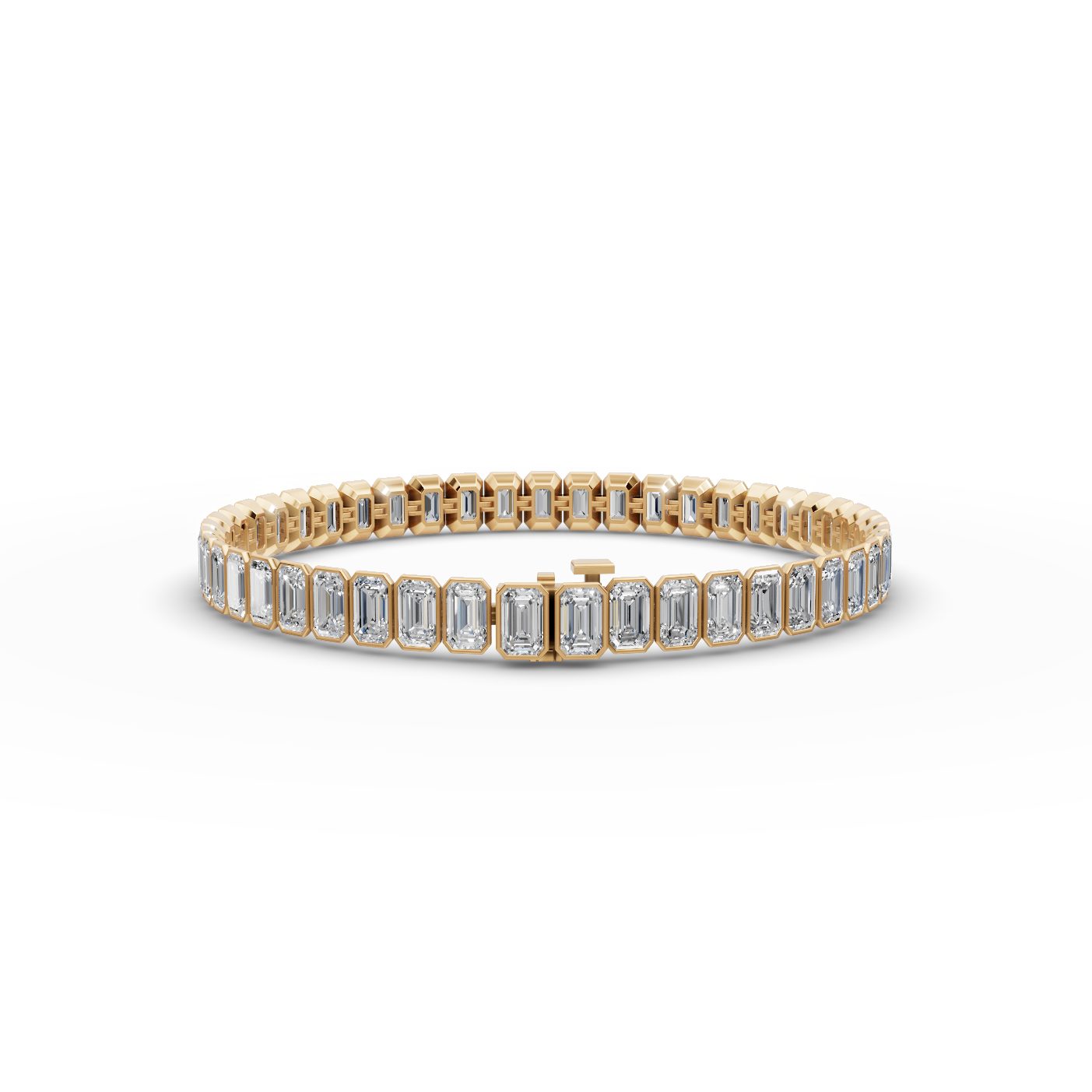 Royal Bloom Emerald Lab-Grown Diamond Tennis Bracelet in yellow gold