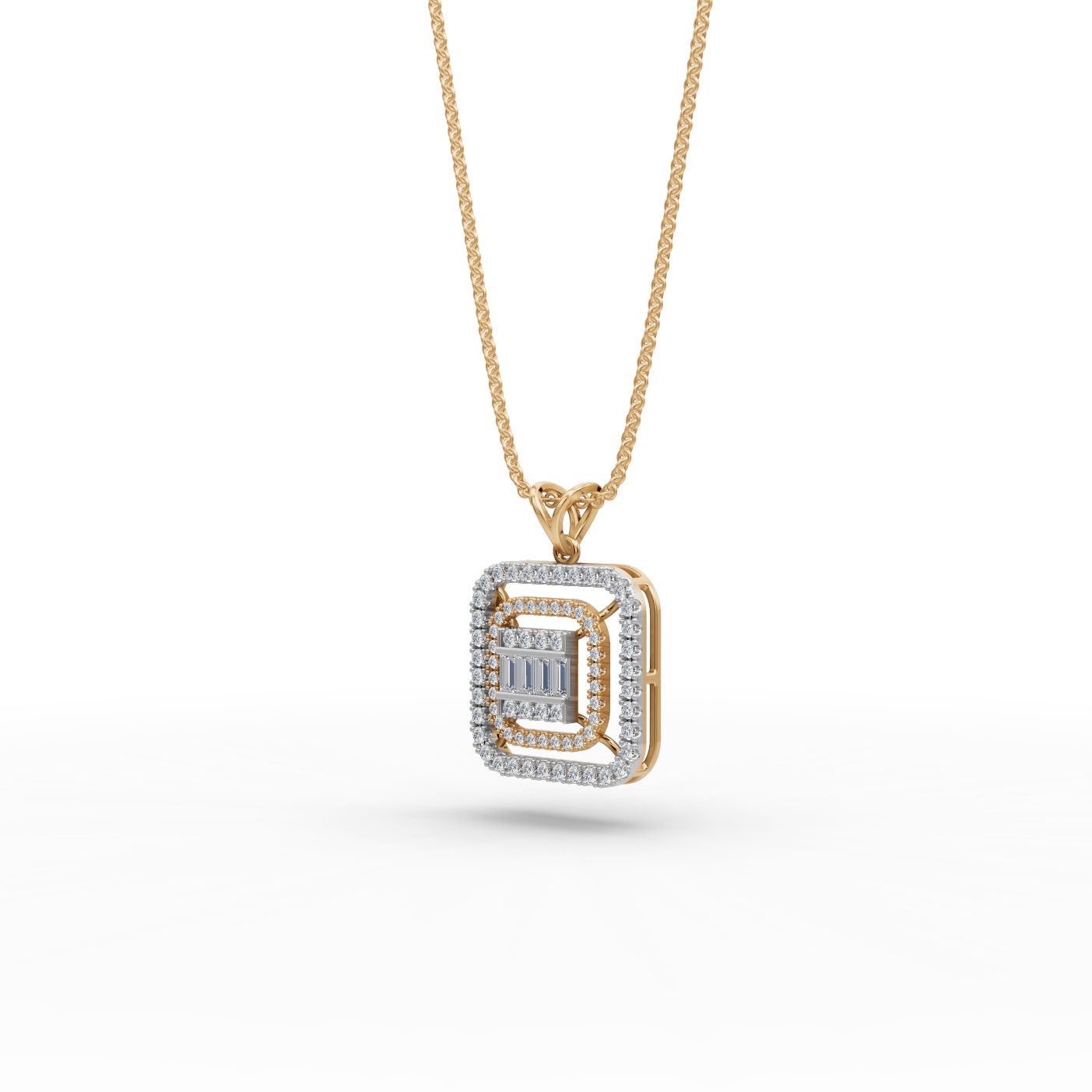 Infinite Whisper Round Lab-Grown Diamond Cluster Pendant in yellow gold