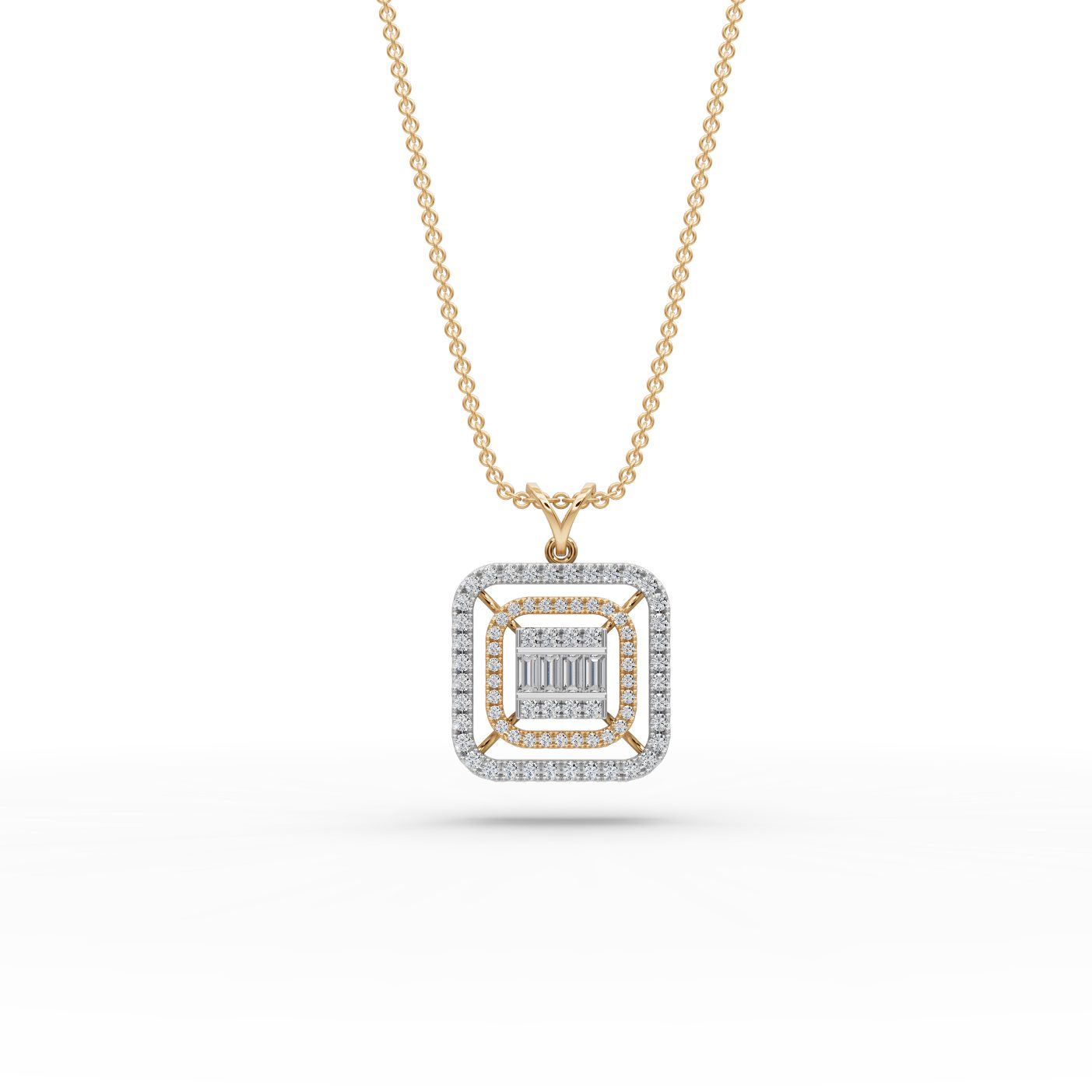 Infinite Whisper Round Lab-Grown Diamond Cluster Pendant in yellow gold