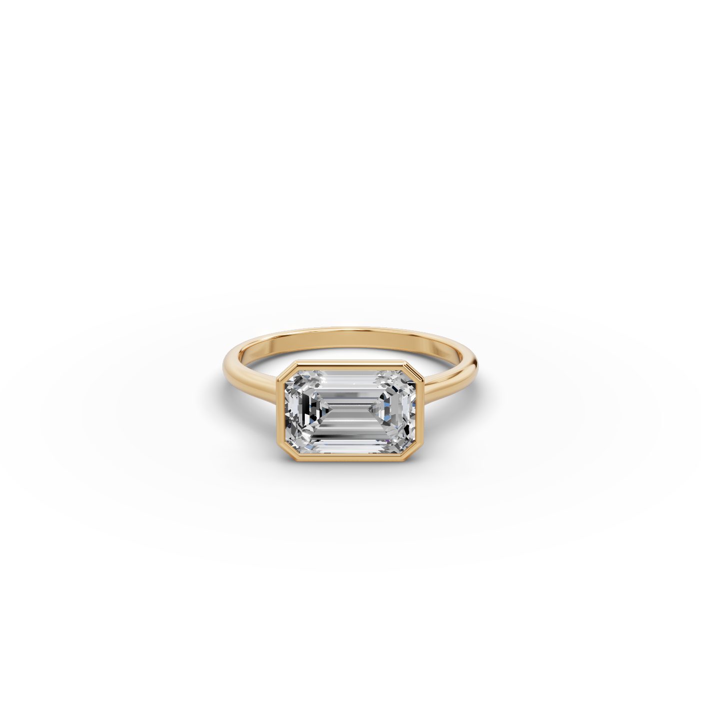 Royal Ember Emerald Lab-Grown Diamond Solitaire Ring in yellow gold, set with lab-grown diamonds