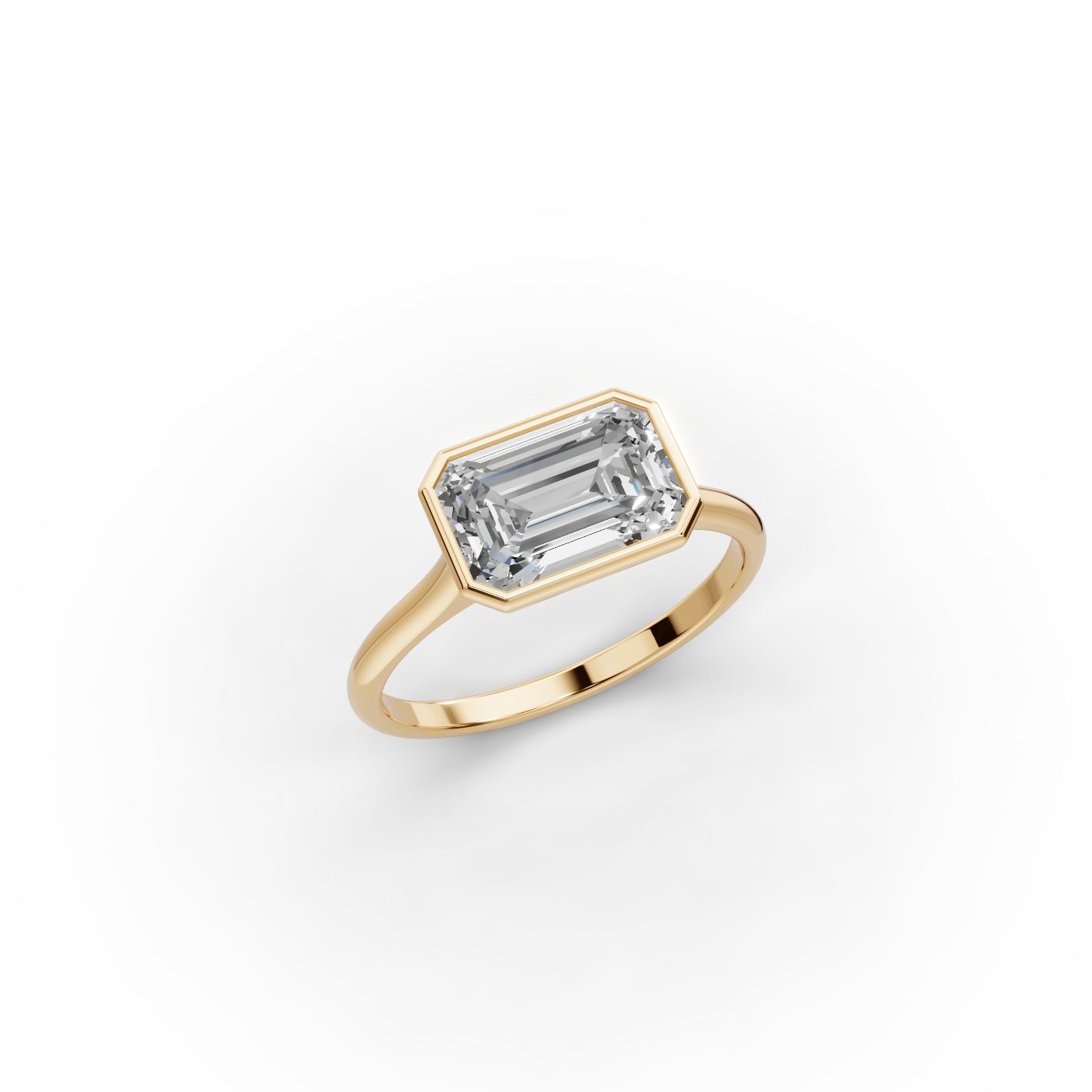 Royal Ember Emerald Lab-Grown Diamond Solitaire Ring in yellow gold