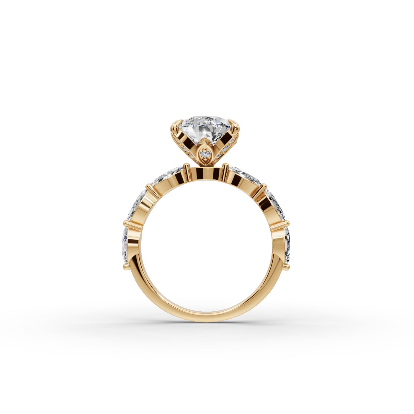 Pristine Dew Pear Lab-Grown Diamond Solitaire Ring in yellow gold
