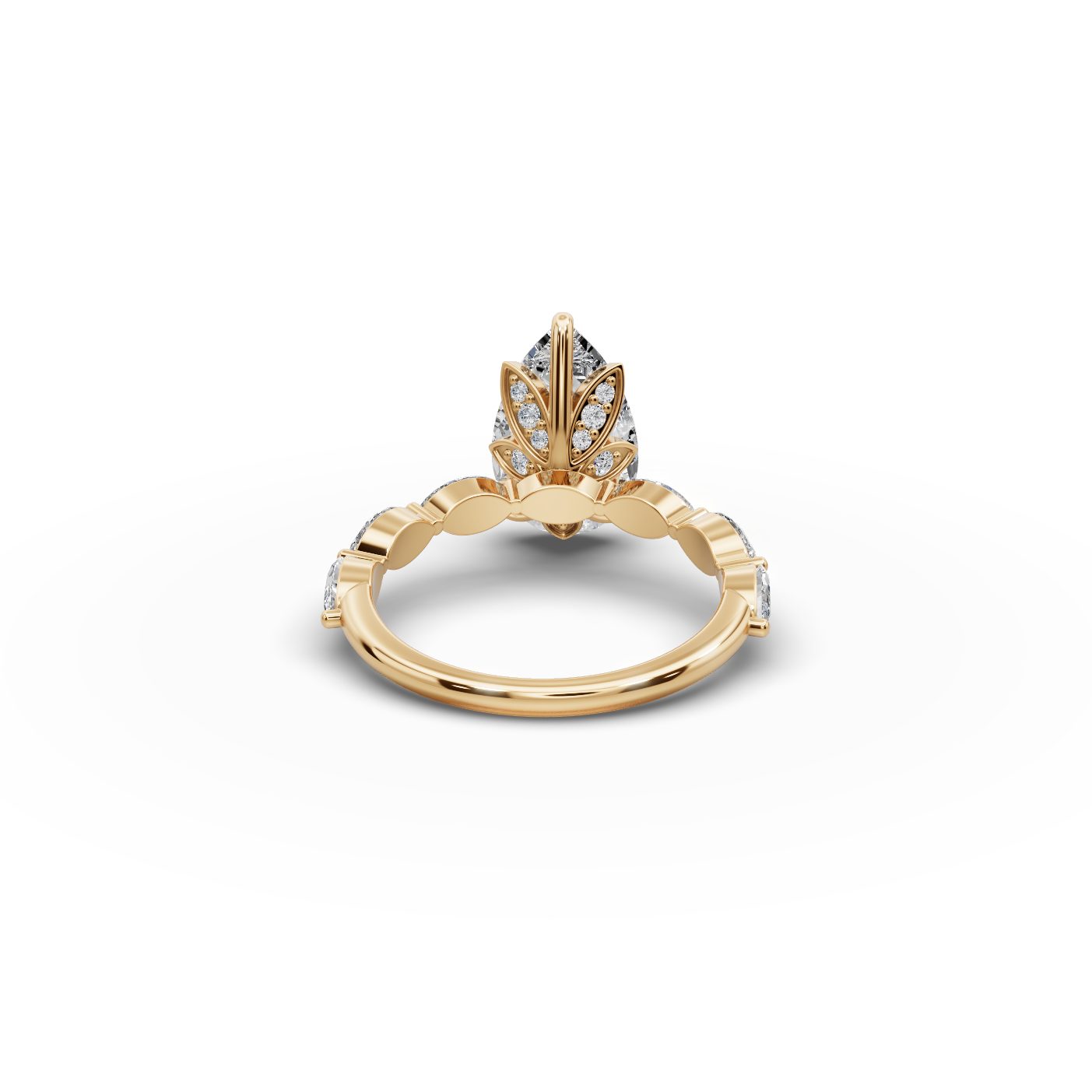 Pristine Dew Pear Lab-Grown Diamond Solitaire Ring in yellow gold