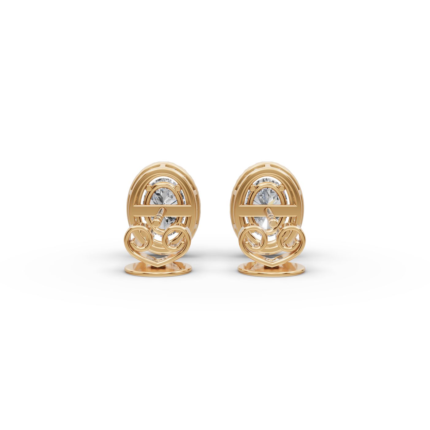 Morning Whisper Oval Lab-Grown Diamond Studs Earring in yellow gold