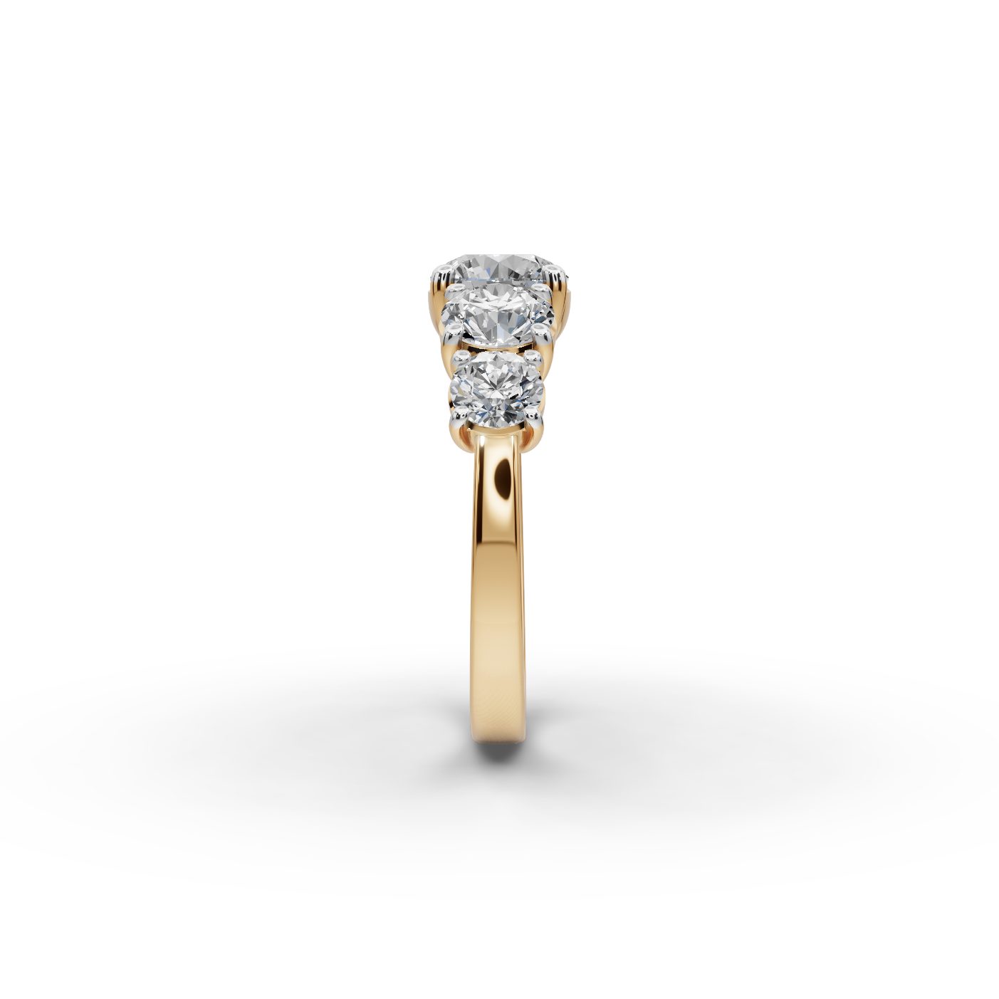 Royal Aura Round Lab-Grown Diamond Five Stone Ring in yellow gold
