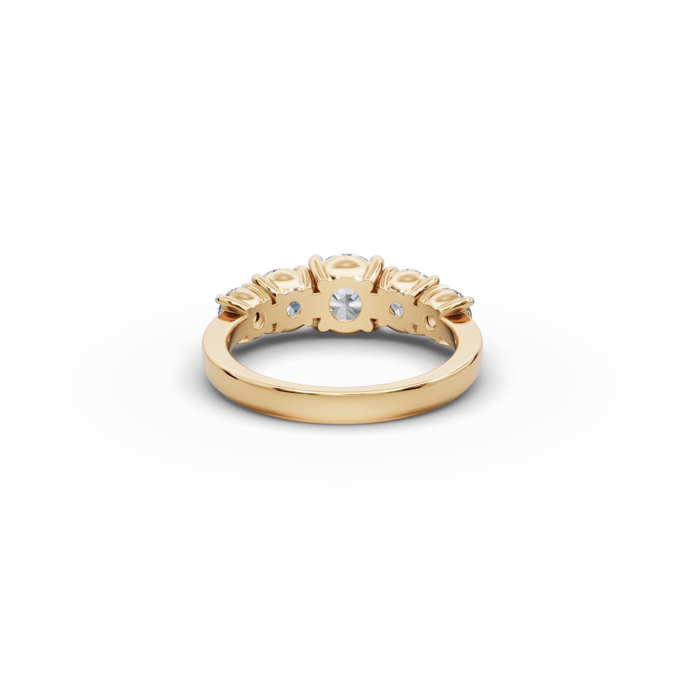 Royal Aura Round Lab-Grown Diamond Five Stone Ring in yellow gold