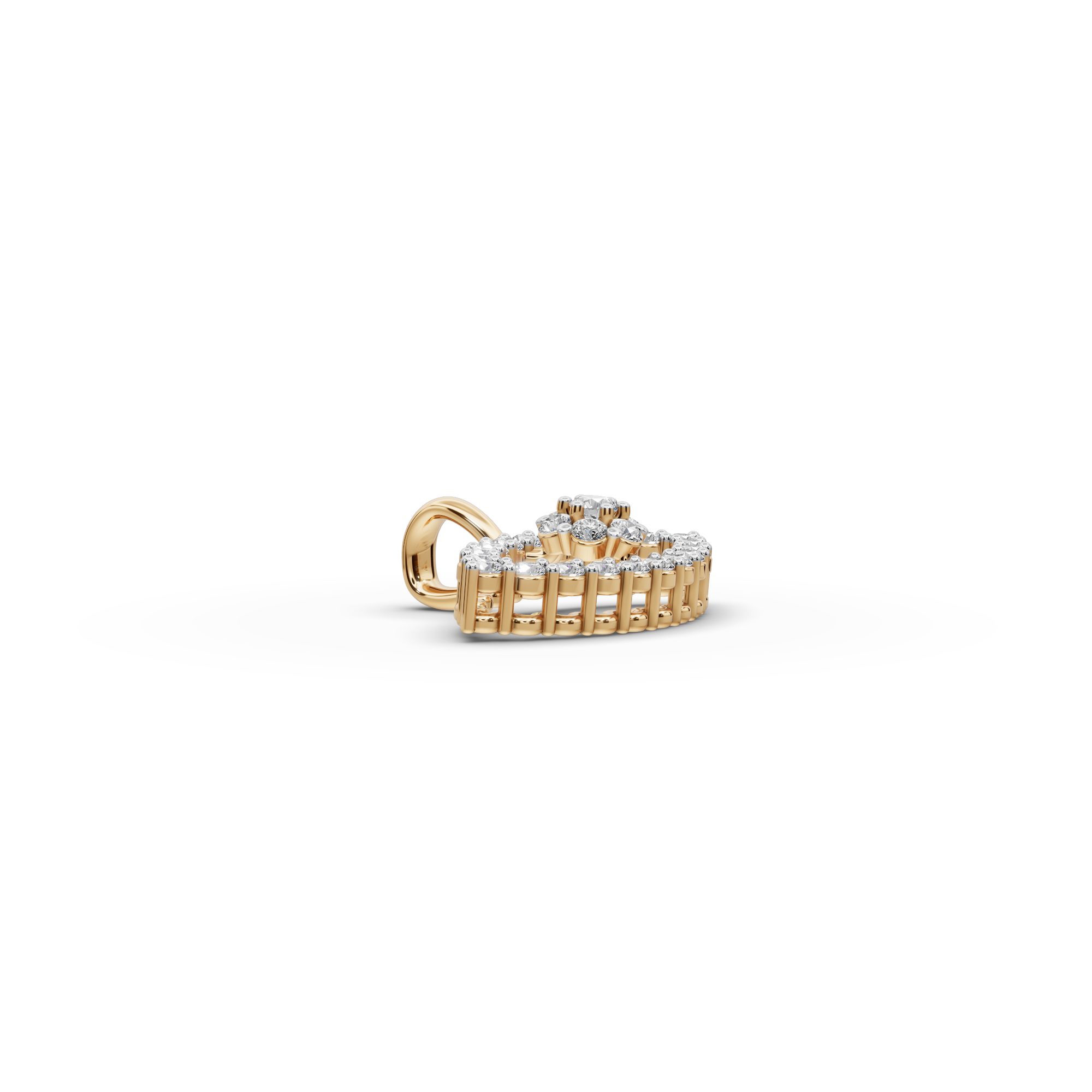 Serene Ember Evil Eye Lab-Grown Diamond Pendant in yellow gold