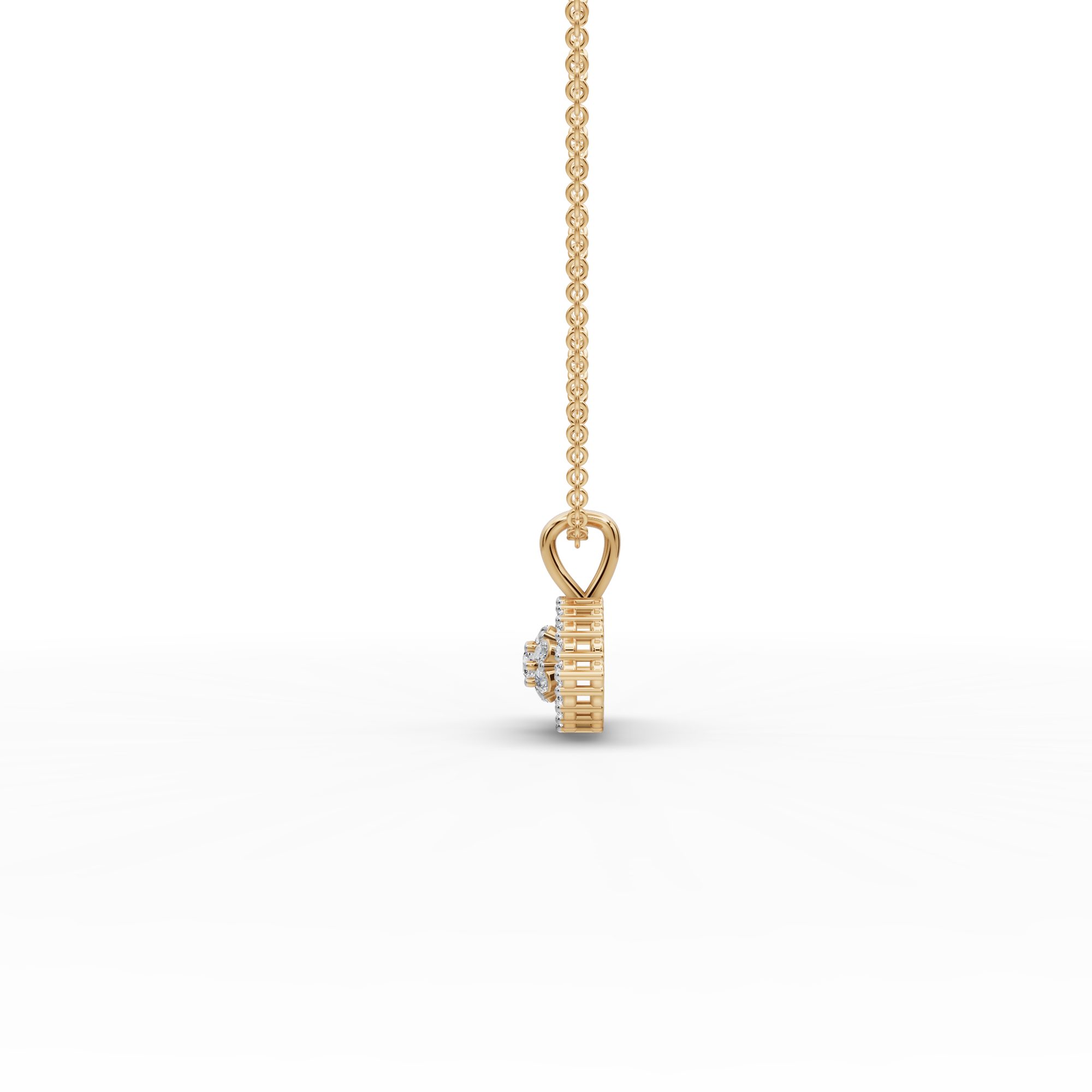 Serene Ember Evil Eye Lab-Grown Diamond Pendant in yellow gold