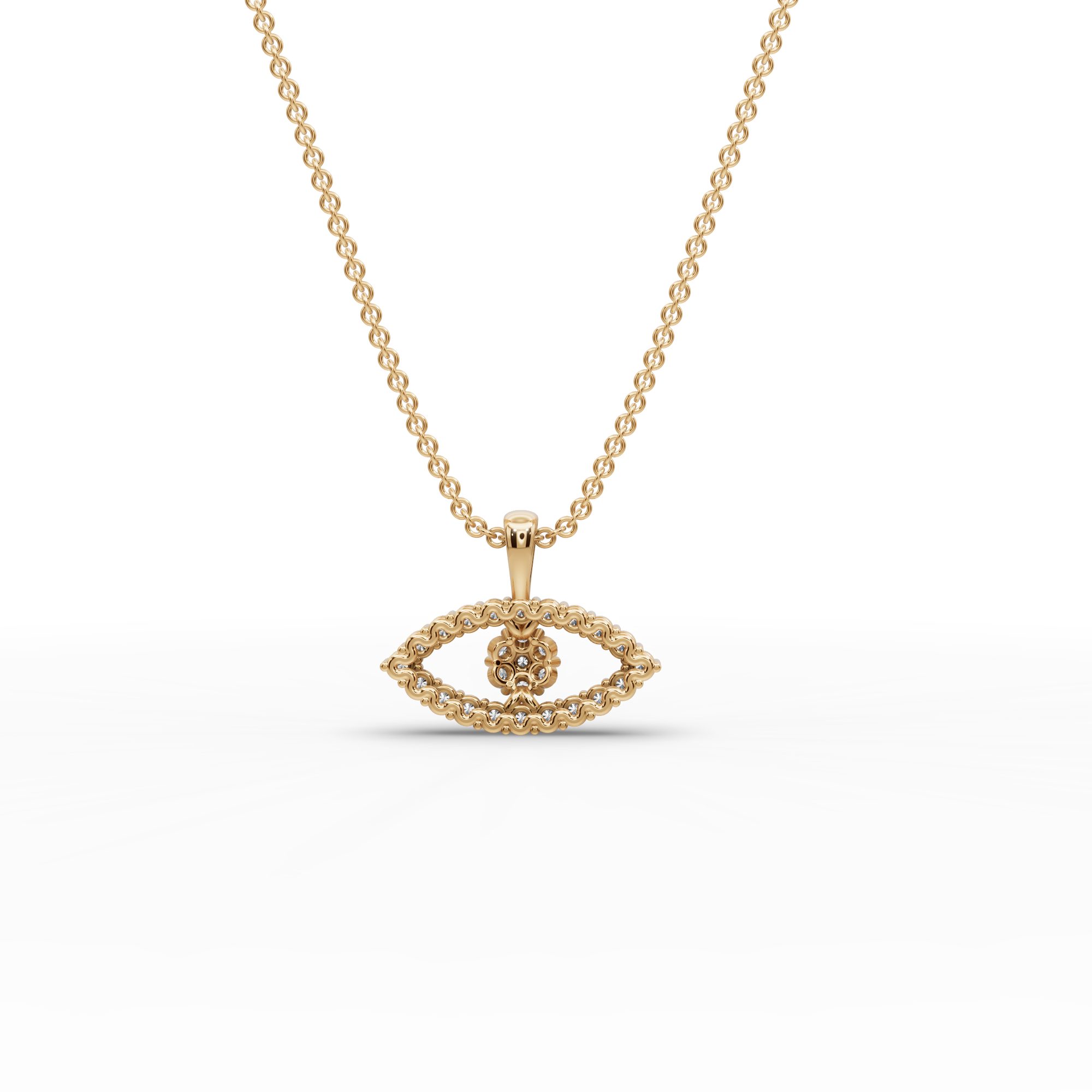 Serene Ember Evil Eye Lab-Grown Diamond Pendant in yellow gold
