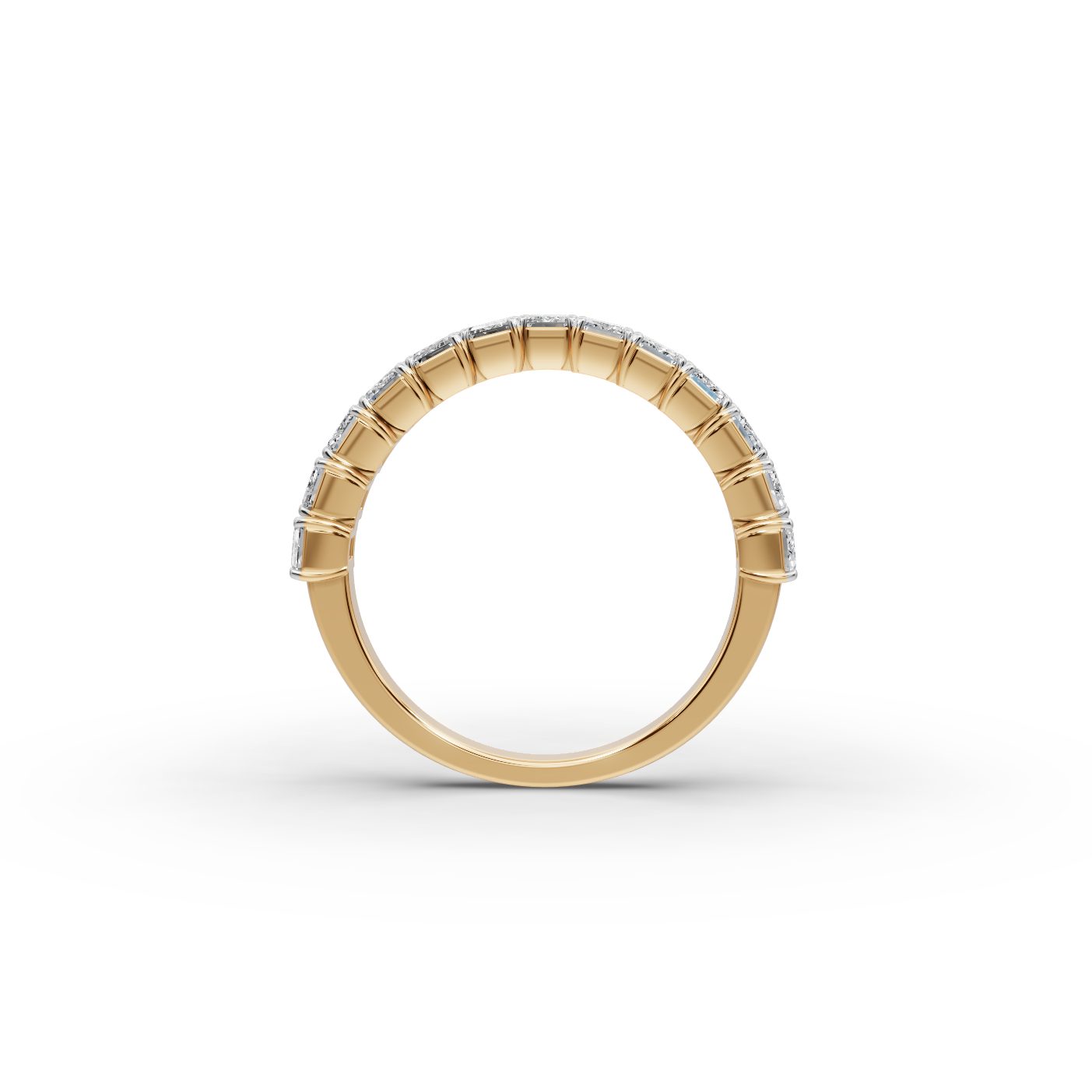 Enduring Light Emerald Lab-Grown Diamond Bands Ring in yellow gold