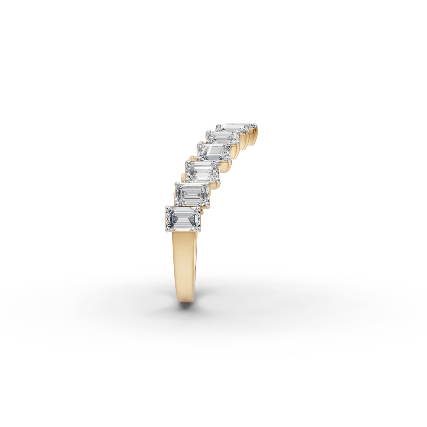 Enduring Light Emerald Lab-Grown Diamond Bands Ring in yellow gold