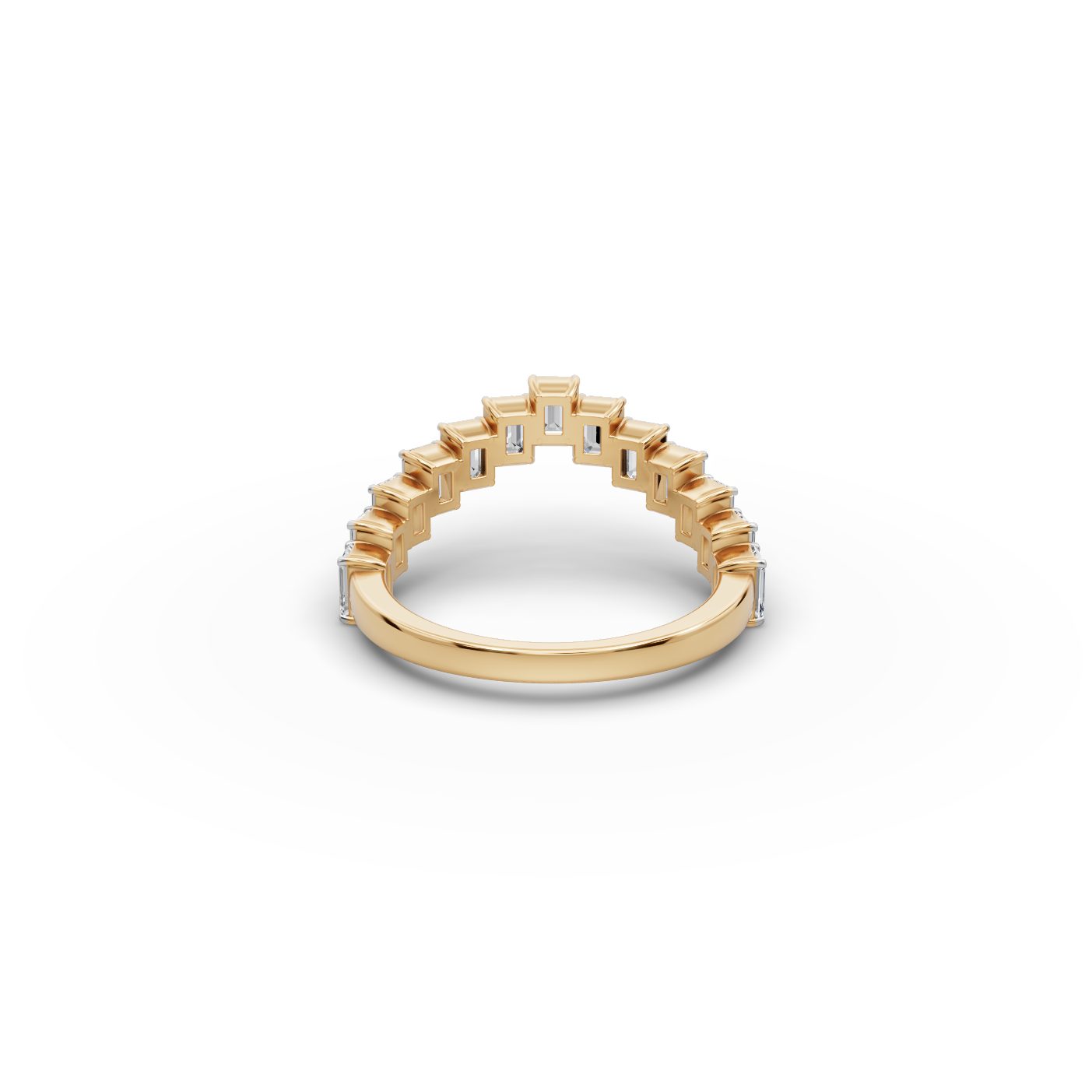 Enduring Light Emerald Lab-Grown Diamond Bands Ring in yellow gold