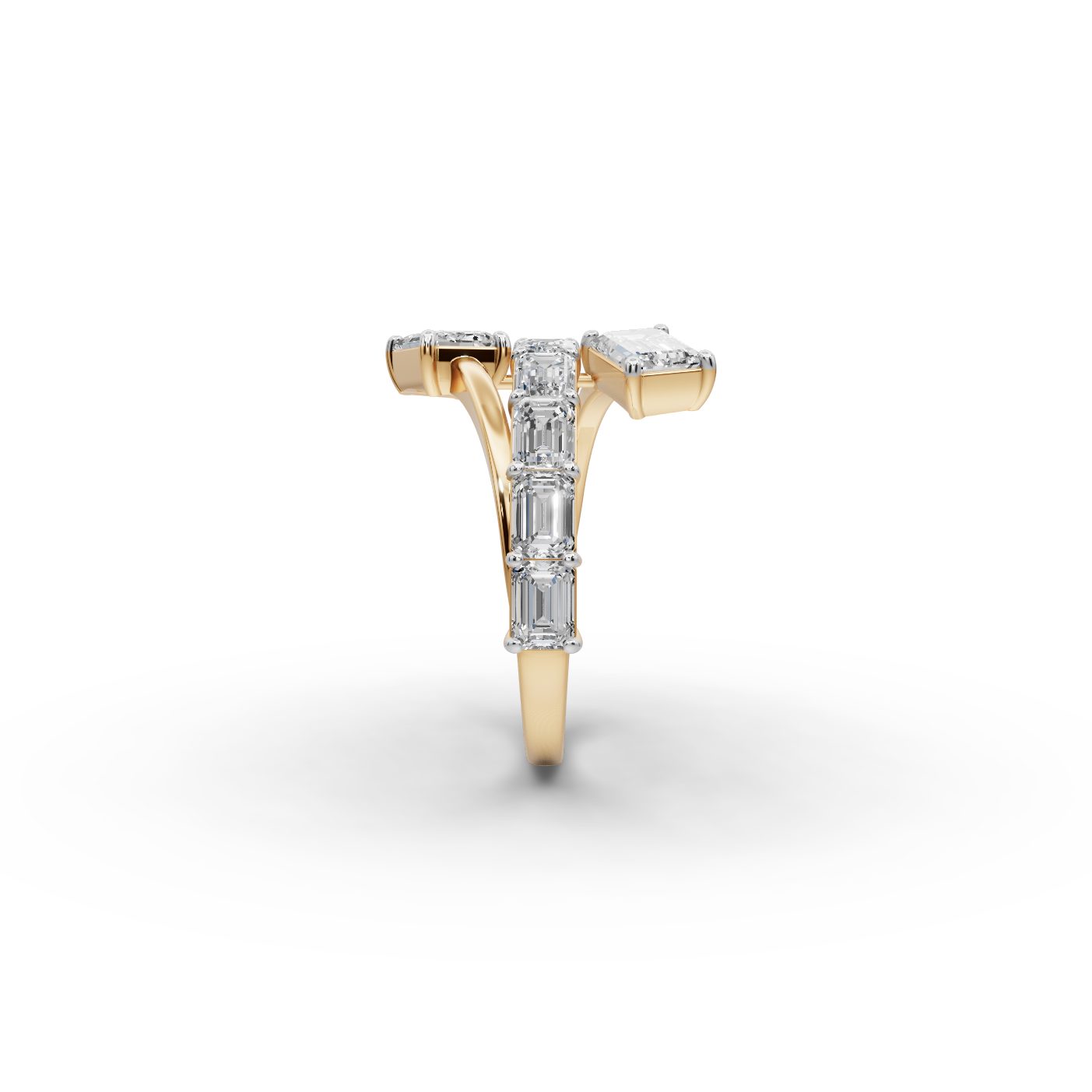 Iconic Grace Emerald Lab-Grown Diamond Cocktail Ring in yellow gold