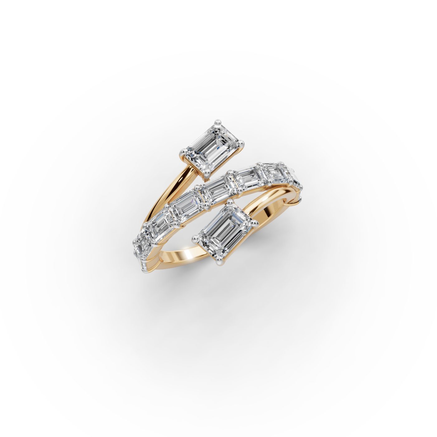 Iconic Grace Emerald Lab-Grown Diamond Cocktail Ring in yellow gold