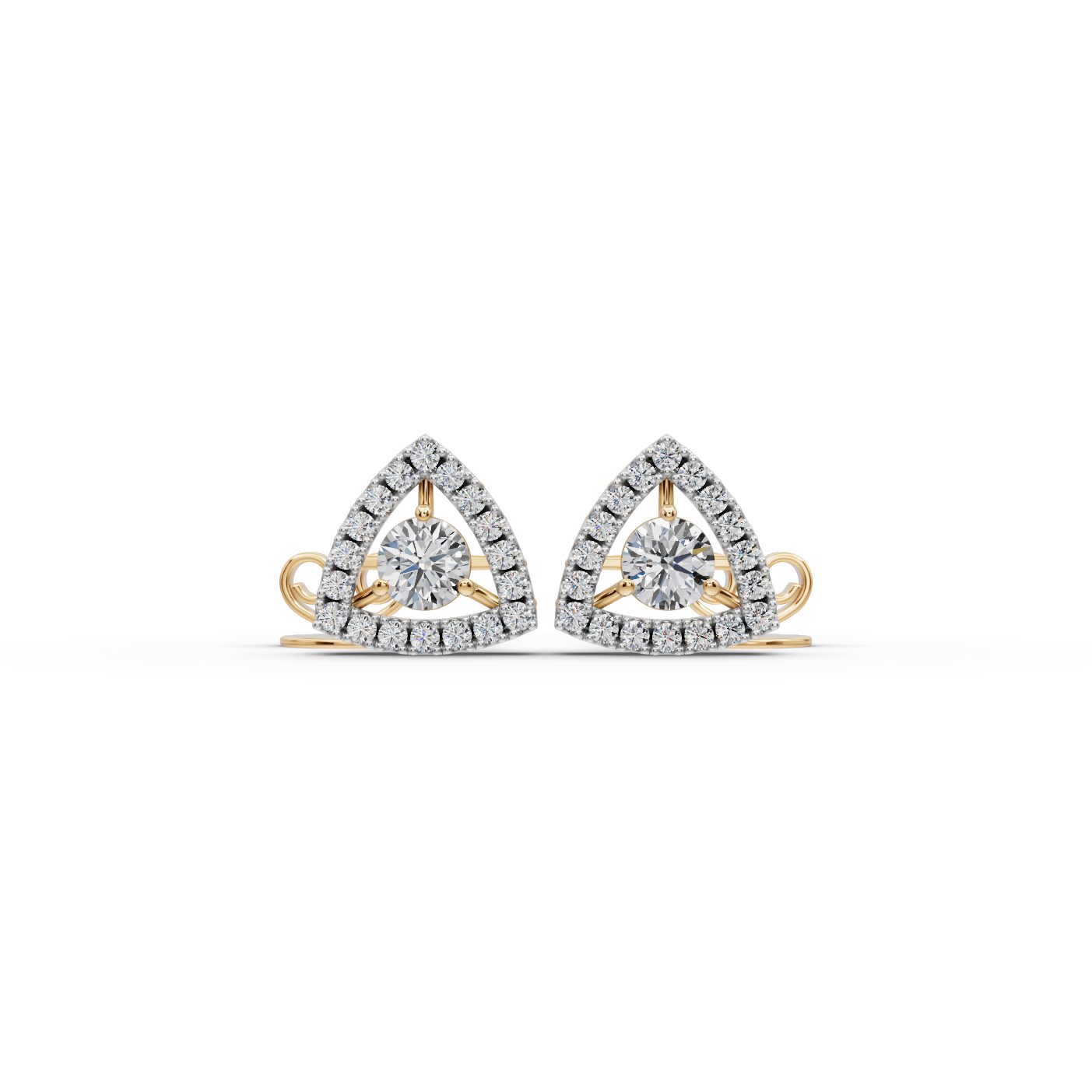 Endless Signature Round Lab-Grown Diamond Studs Earring in yellow gold, set with lab-grown diamonds
