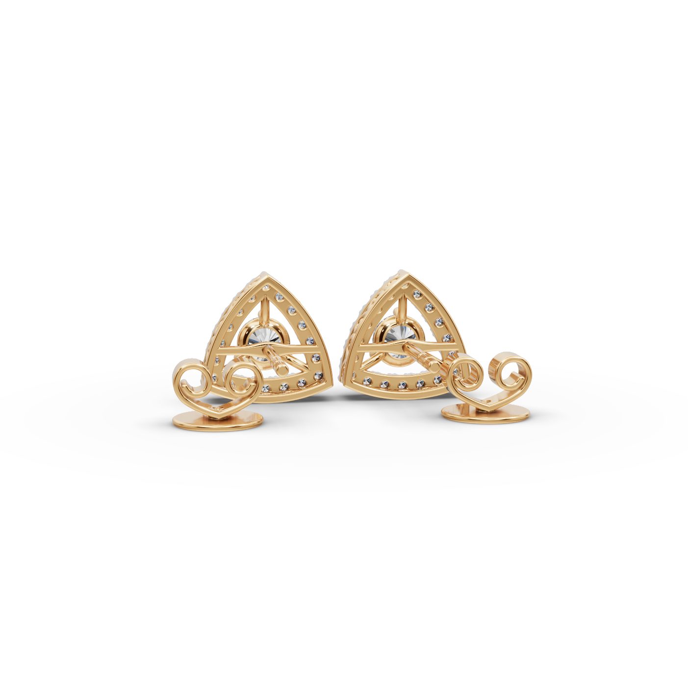 Endless Signature Round Lab-Grown Diamond Studs Earring in yellow gold