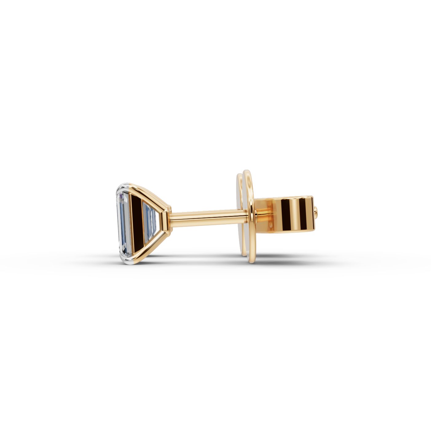 Majestic Dew Emerald Lab-Grown Diamond Studs Earring in yellow gold
