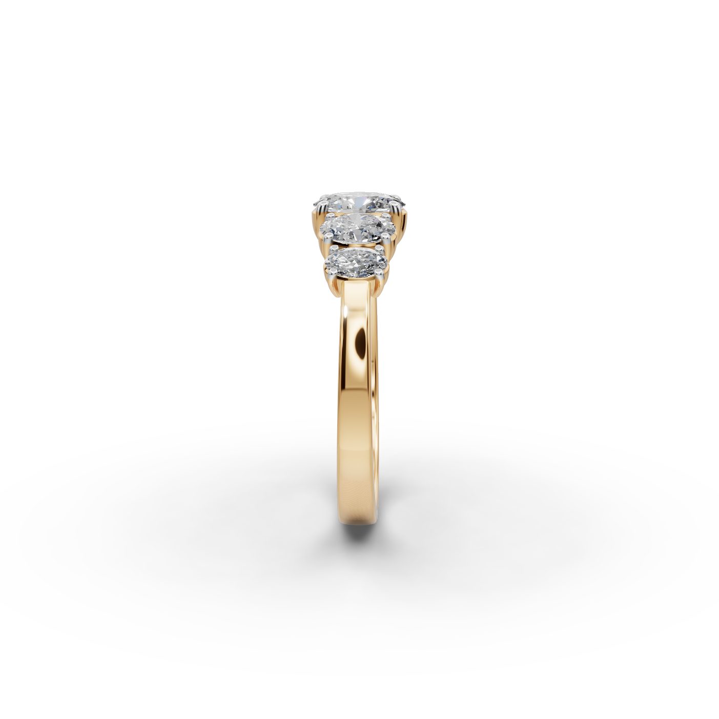 Radiant Whisper Oval Lab-Grown Diamond Five Stone Ring in yellow gold