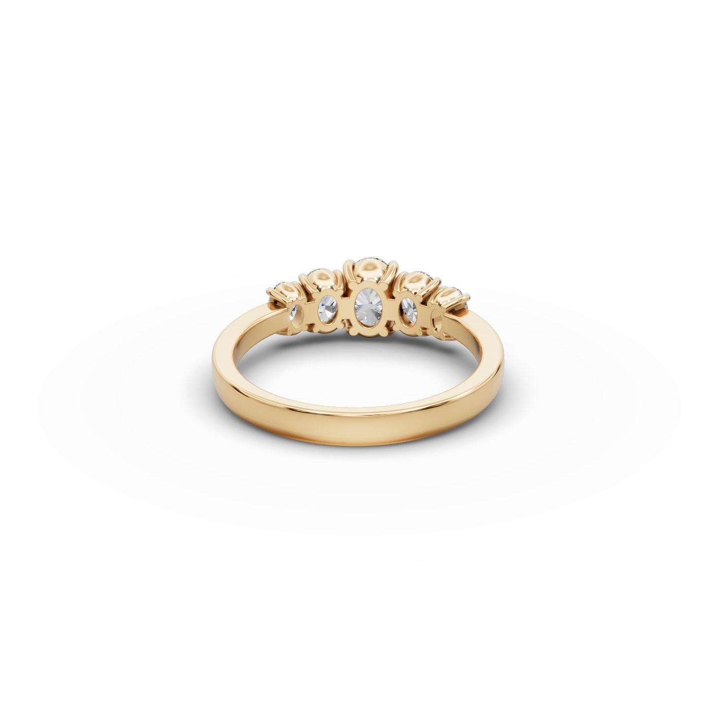 Radiant Whisper Oval Lab-Grown Diamond Five Stone Ring in yellow gold